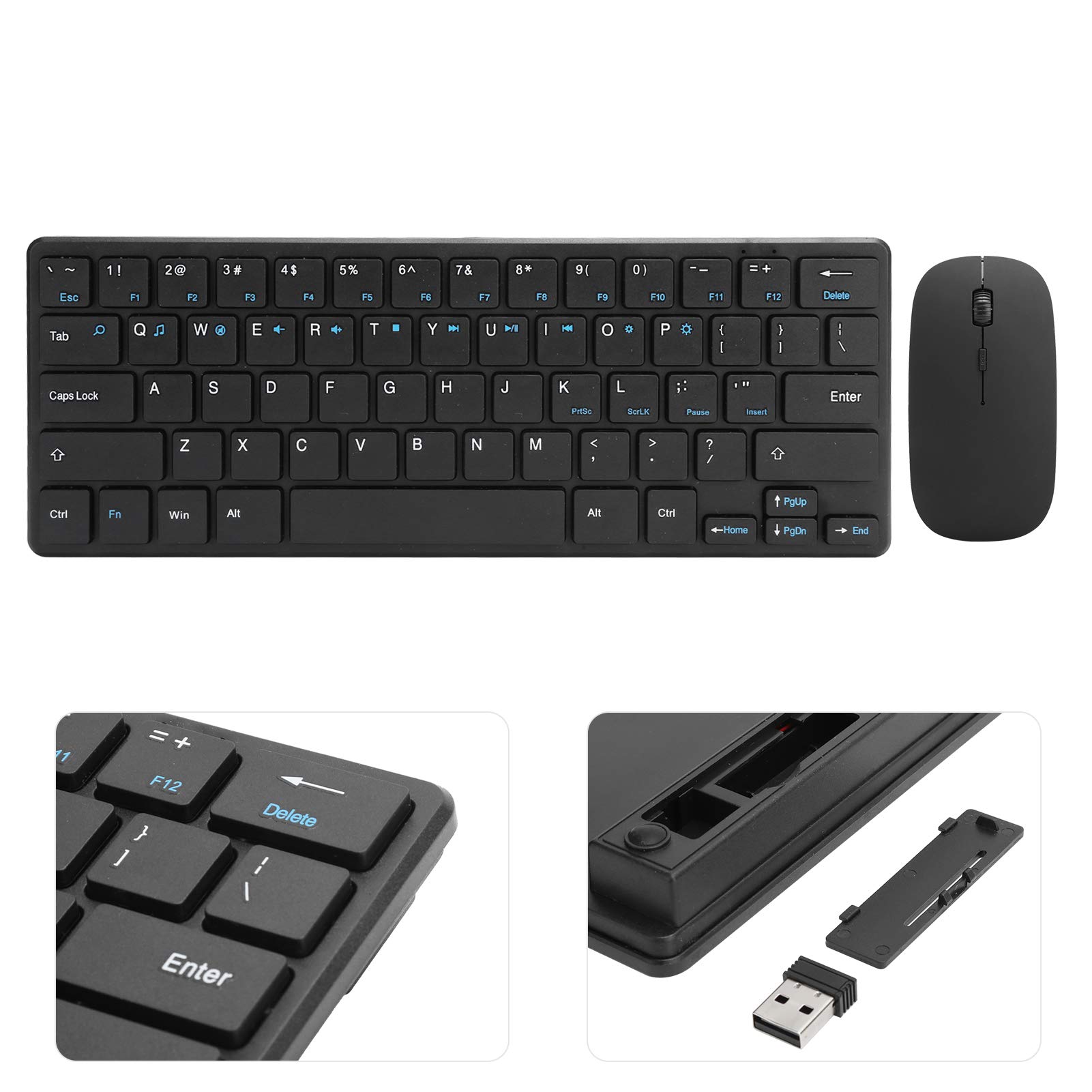 Zestaw myszek klawiatury, USB 2,4 G, bezprzewodowa klawiatura i mysz, akcesoria komputerowe, bez hałasu, ergonomiczna
