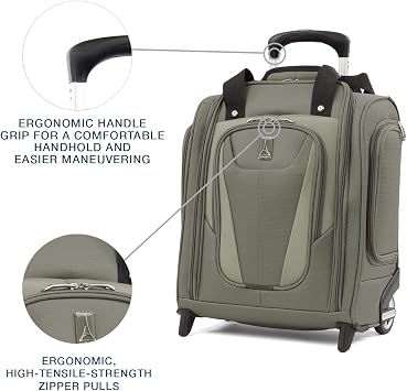 Travelpro Suitcase Maxlite 5 Softside Lightweight Rolling Underseat Compact Carry on Upright 2 Wheel Bag, Men and Women, Slate Gree 39x34x21 cm