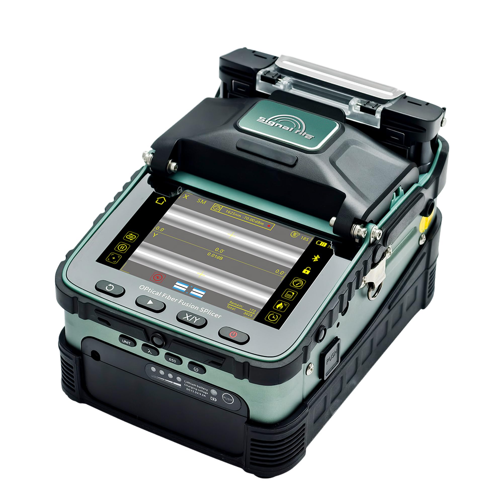 AI-6A+ Glasfaser Spleißgerät Touchscreen-Version Fusionsspleißgerät Fusion Splicer Kit Kernaligner mit 6 Motoren, OPM/VFL | 8s Spleißzeit, 18s Schrumpfzeit | Für SM/MM/DS/NZDS