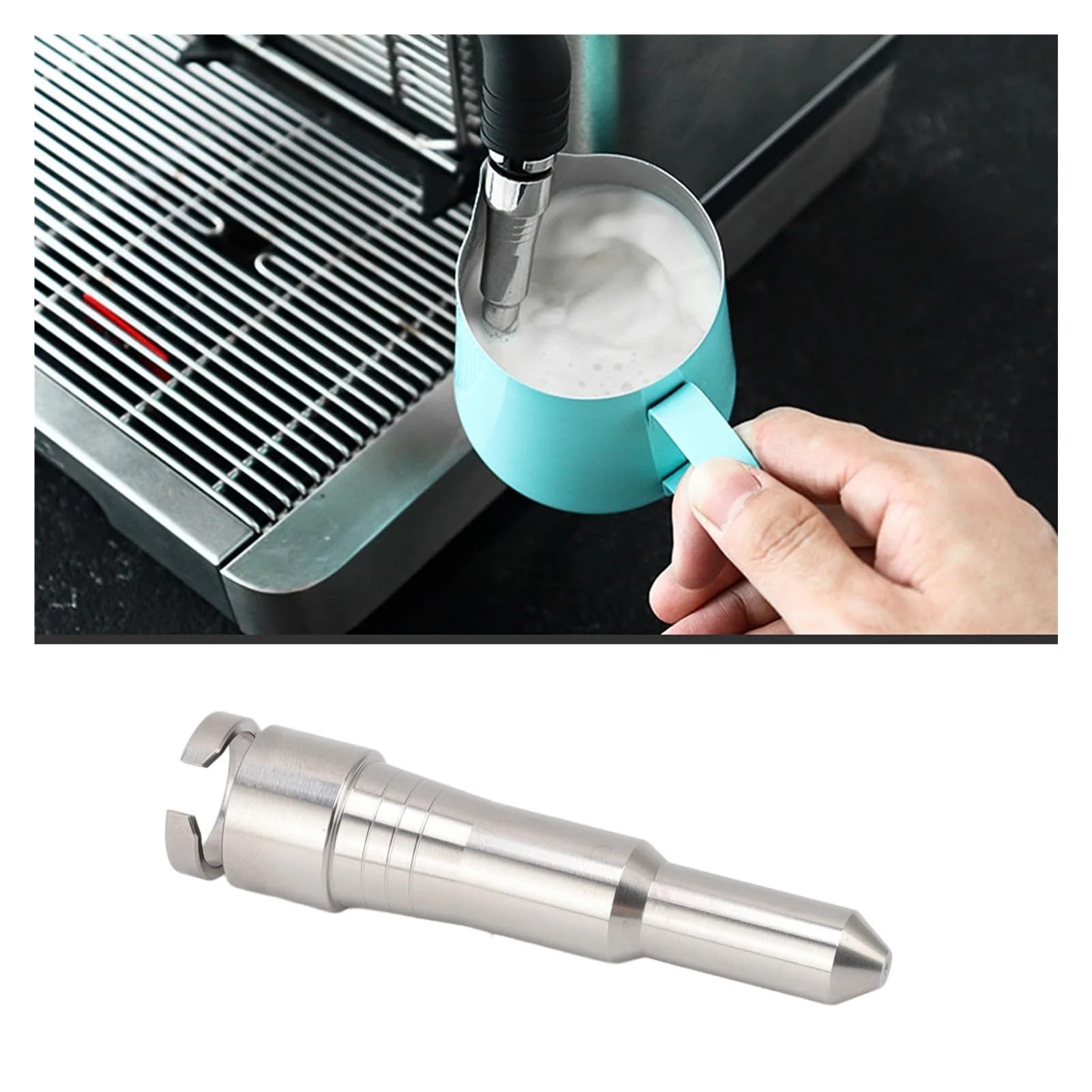 Compatible con boquilla de vapor de café Delonghi | Inoxidable,Acero,Botón abierto,Fácil