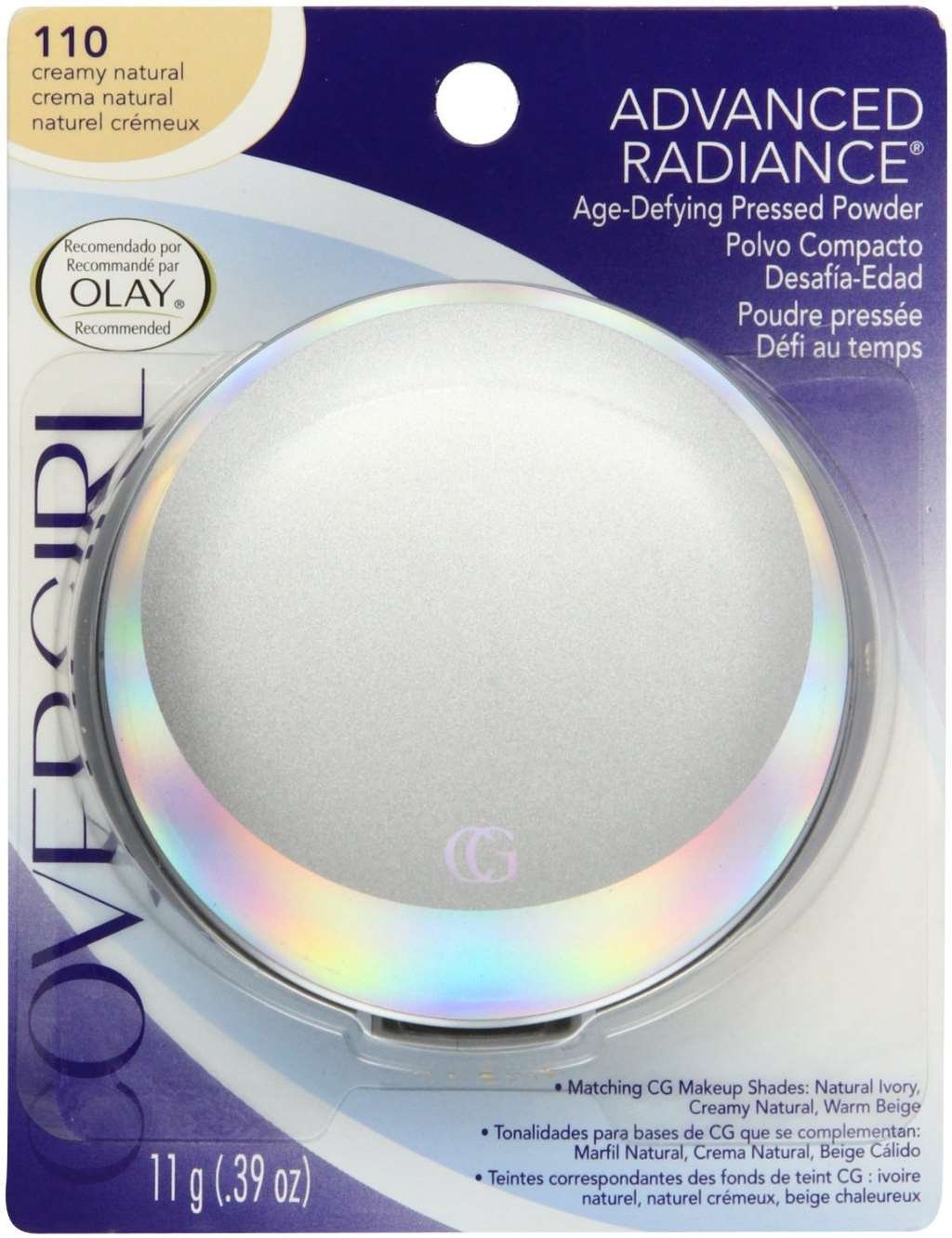 CoverGirl Advanced Radiance Age-Defying Pressed Powder, Creamy Natural [110] 0.39 oz (Pack of 6)