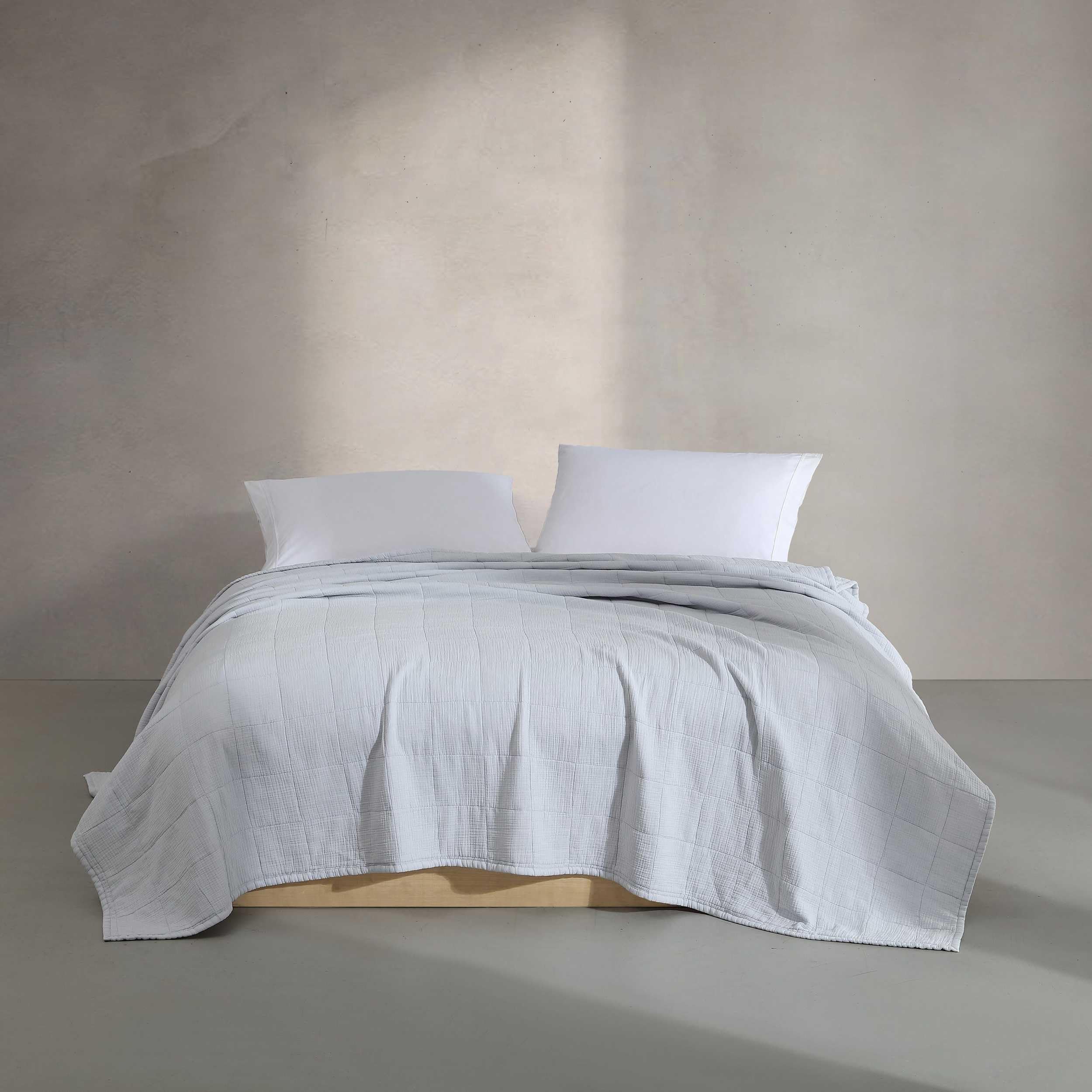 Parure de lit king size Calvin Klein de luxe en gaze de coton bleue