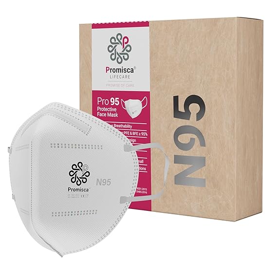 Promisca N95 Kids Mask (Pack of 5) Ear Loop Style Protective Face Mask 5 layered filtration with genuine Melt Blown and Hot Air Cotton Layers (Pack of 5 Extra Small 4-8 yr, White)