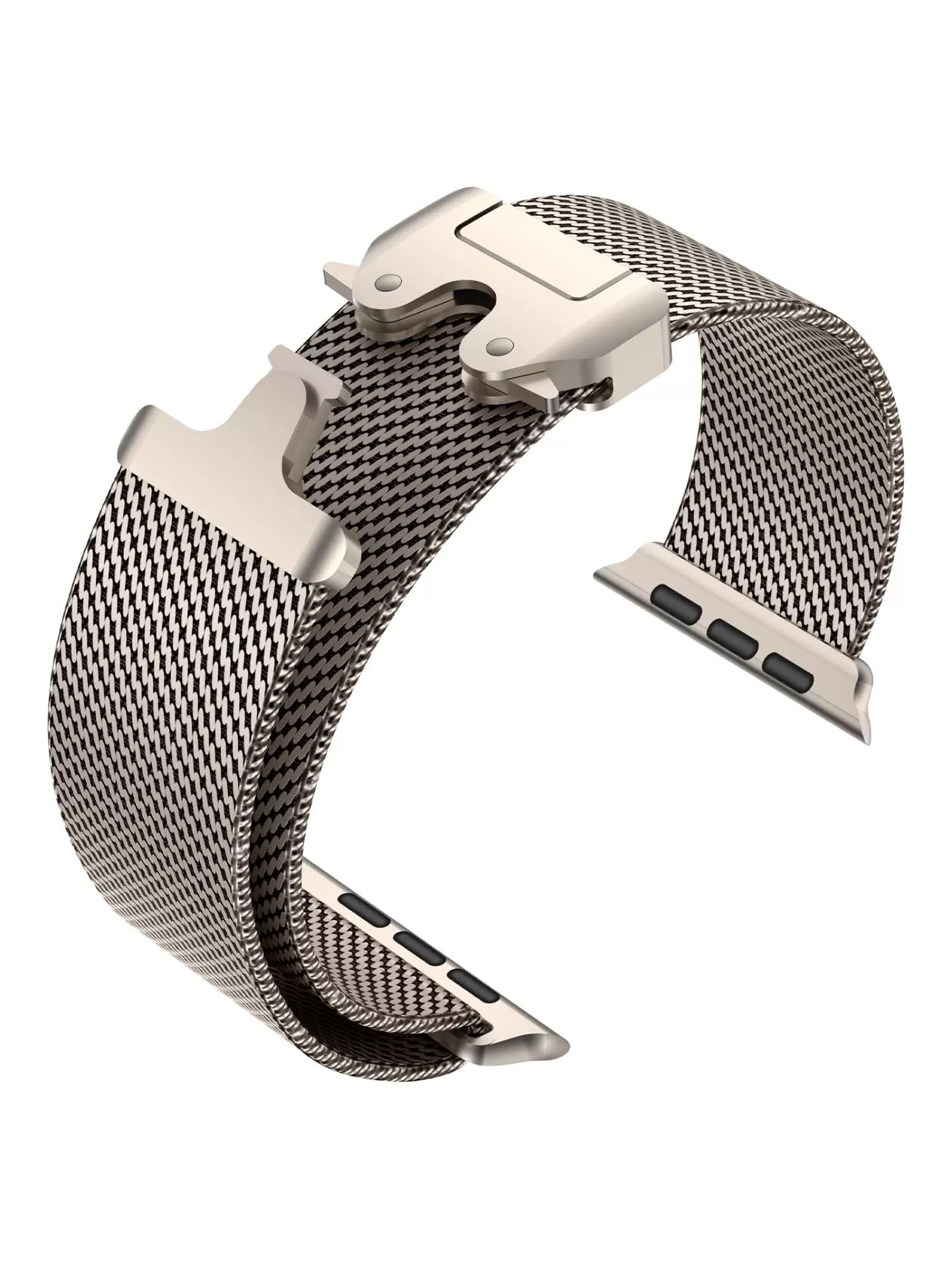 SRena MLNS cinturino per cinturino apple watch 49mm 46mm 45mm 44mm 42mm ultra 2 apple watch cinturino series 10 9 8 7 6 5 4 3 2 1 milanese originale acciaio in colore Titanio Lega Oro