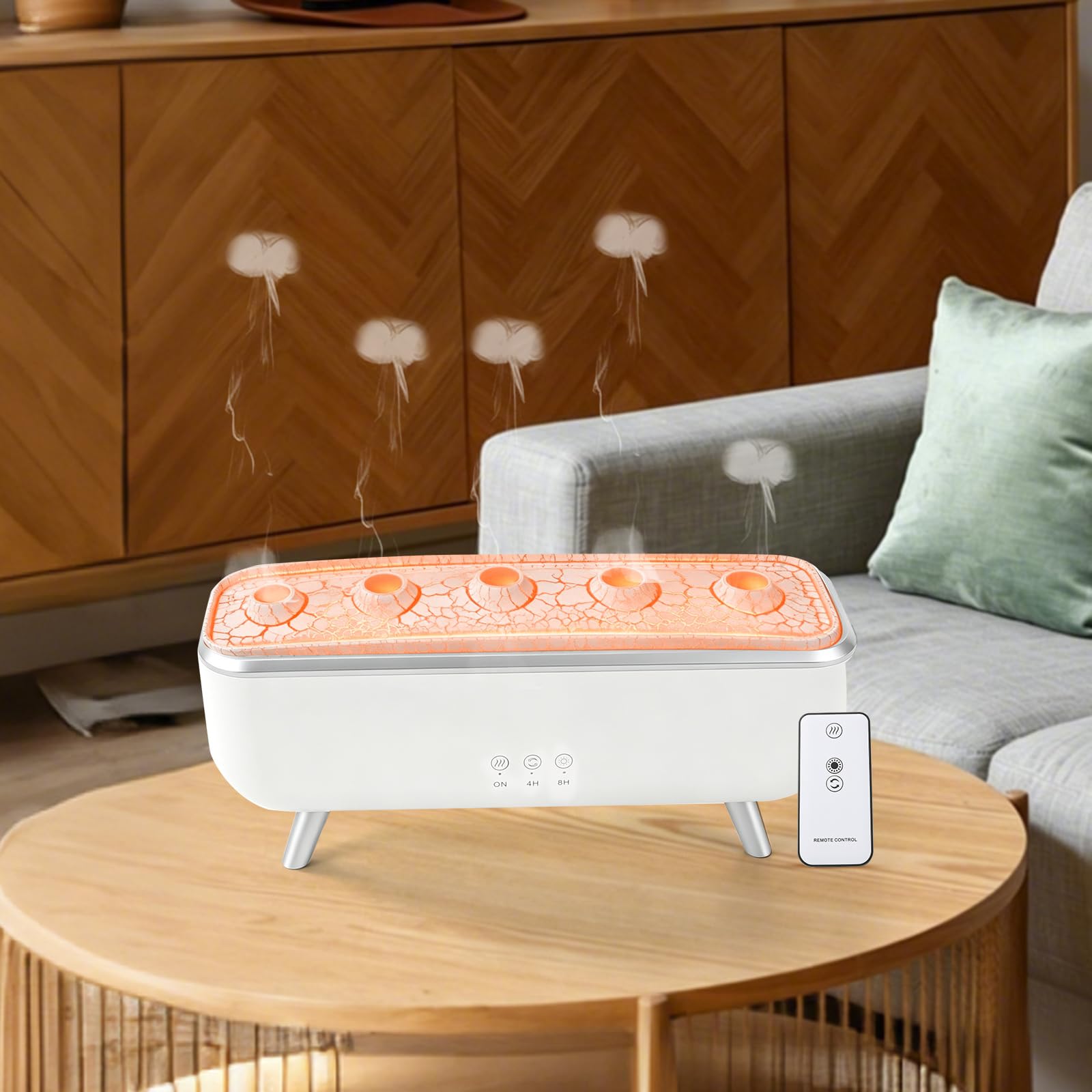 Jellyfish Diffuseur d'huiles essentielles, 300 ml, diffuseur dynamique d'arômes méduses avec télécommande, lumière LED 7 couleurs, minuterie de 4/8 heures, 2 modes de brume pour la maison et le bureau