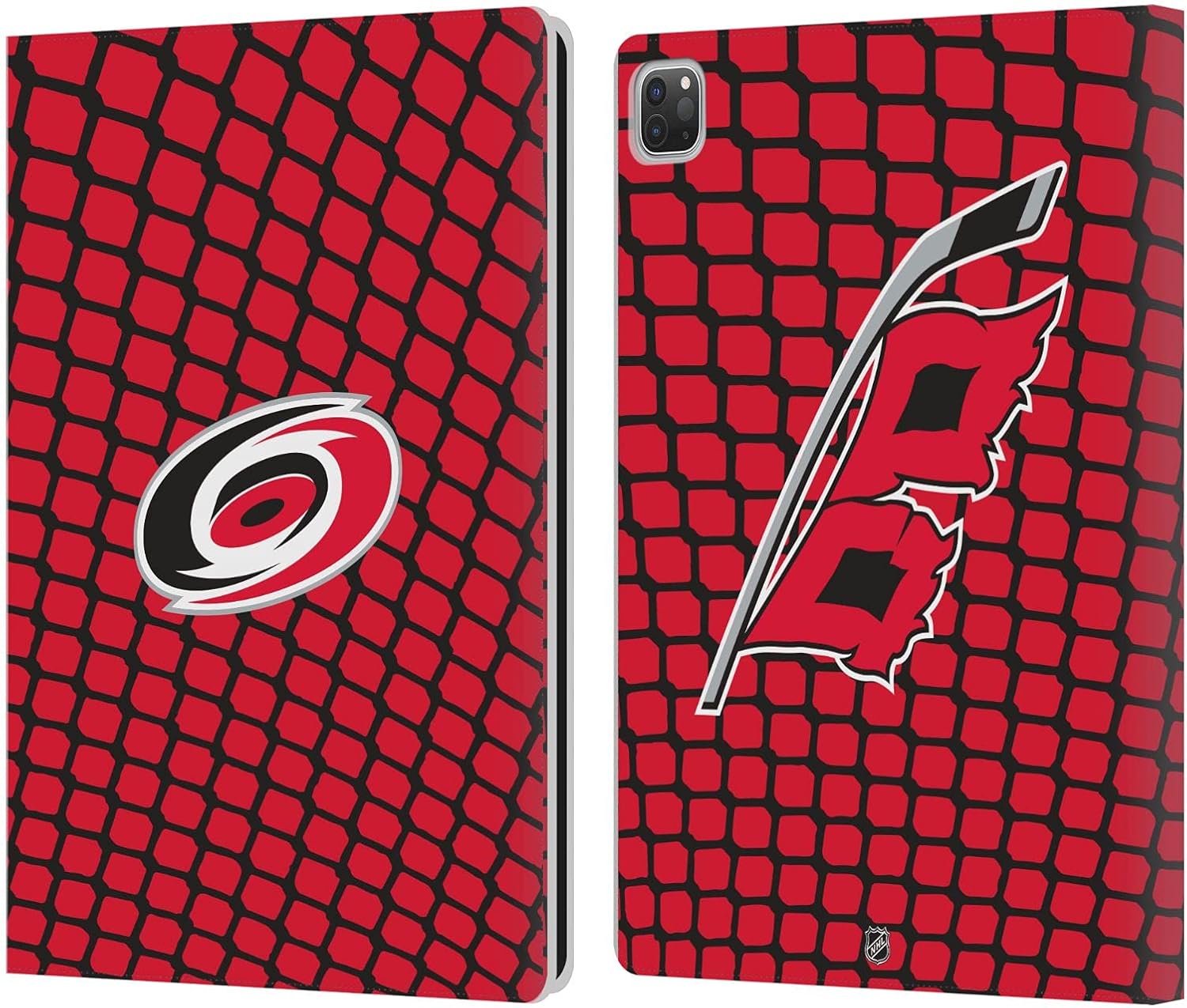 Head Case Designs Officially Licensed NHL Net Pattern Carolina Hurricanes Leather Wallet Case Compatible with Apple iPad Pro 12.9 2020/2021/2022