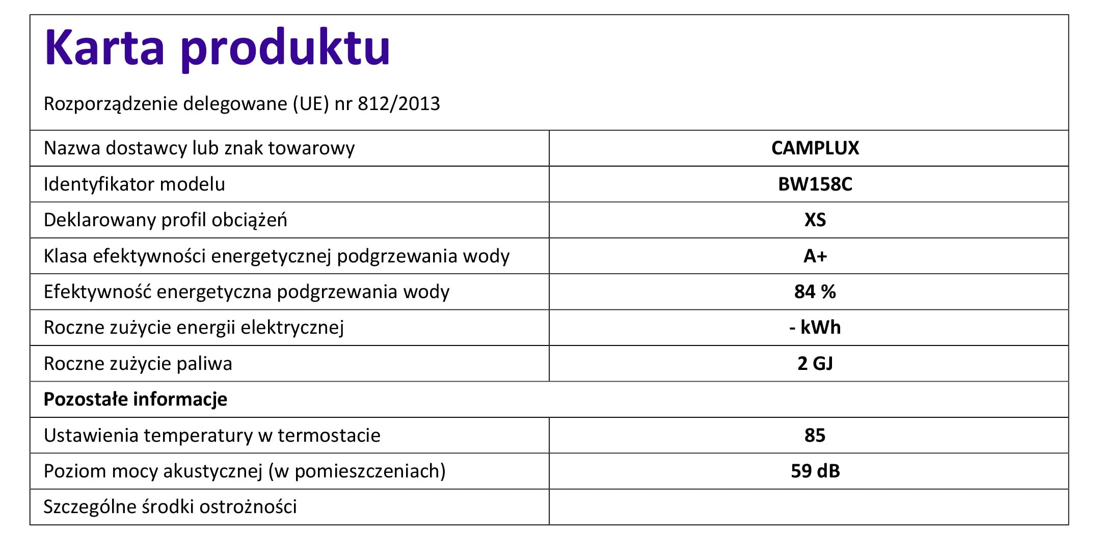 CAMPLUX BW158C Scaldacqua a Gas Tankless, 6 Litri, 12kW, Butano (28-30 mbar) / Propano (37 mbar), per Doccia da Campeggio