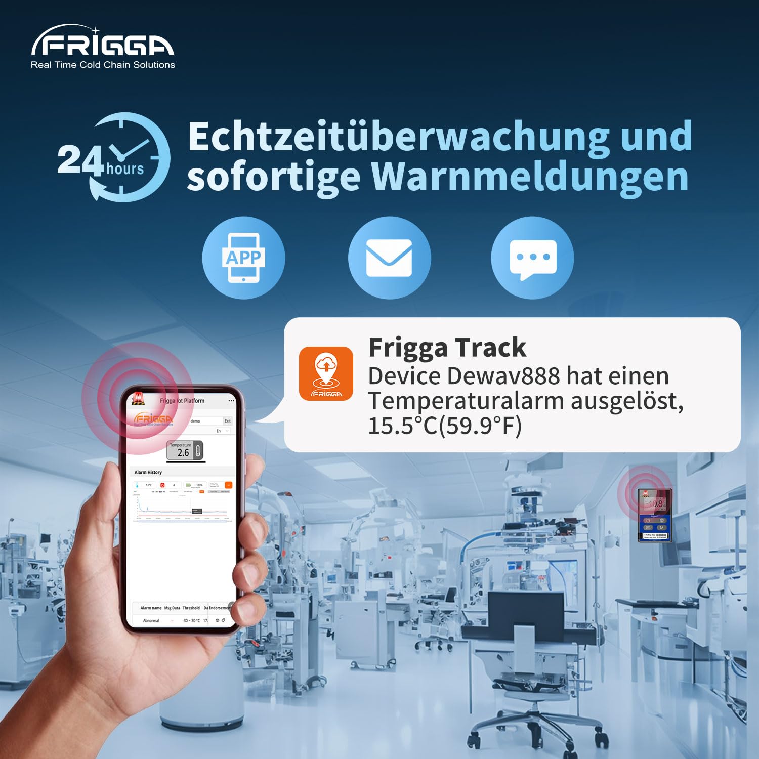Frigga T70pro 4G/5G Echtzeit-Temperatur-Feuchtigkeits-Datenlogger Wiederverwendbar 50000 Punkte Wireless Remote Digital Temperature Recorder Medizinisches Wiederaufladbar