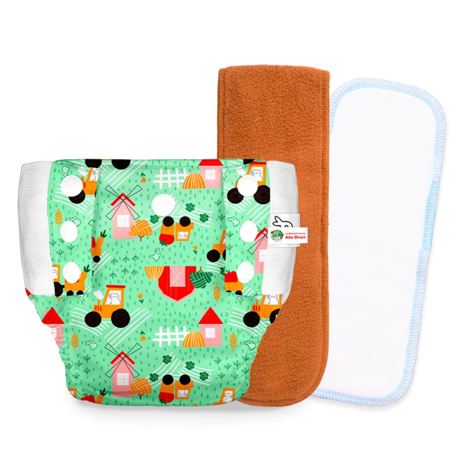 SuperBottoms UNO Cloth Diaper Pants Combo Pack - Includes 1 UNO Diaper, 1 DryFeel Magic Pad & 1 Universal Booster Pad - Reusable, Washable, Organic & Rash-Free - For Babies 9 – 17 KG - Eco-Friendly-picture-22