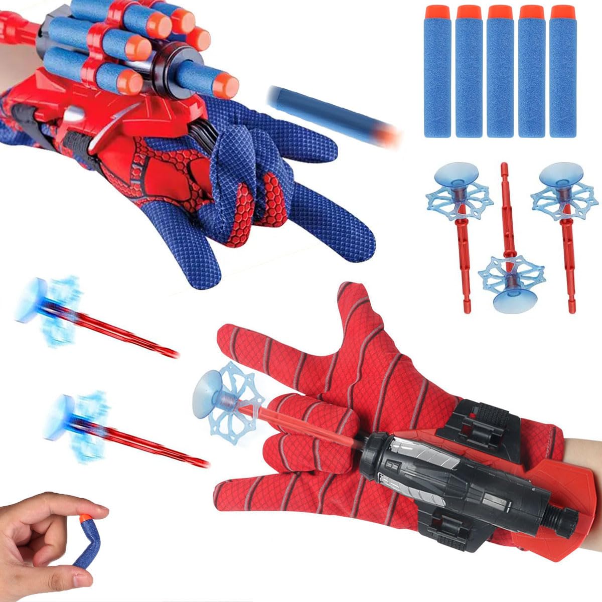 FmnyYaid2 Sets Spider Web Shooters Cosplay Launcher Set, Hero Movie Launcher with Wrist Toy Funny Decorate Children's Wrist Toy Set Funny Educational for Kids