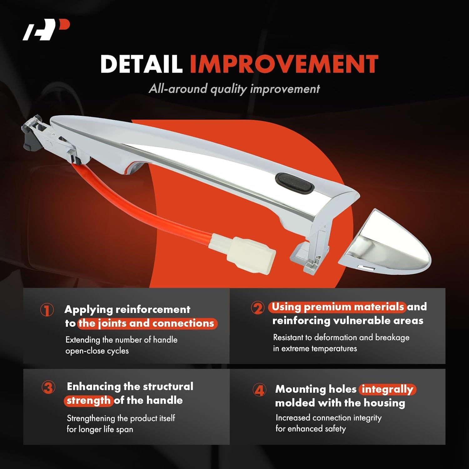 A-Premium Front Left Driver Side Exterior Door Handle Compatible with Lexus ES350 2007-2012, LS460 2007-2017, LS600h 2008-2016, Chrome Finish