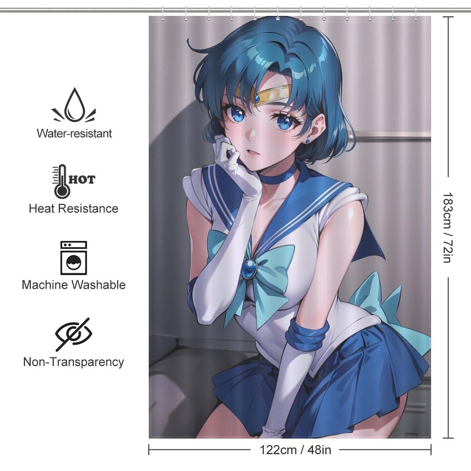 SAILOR JERRY シャワーカーテン　アメリカン雑貨 Amazon｜美少女戦士セーラームーンシャワーカーテン 防水防カビ 目隠し