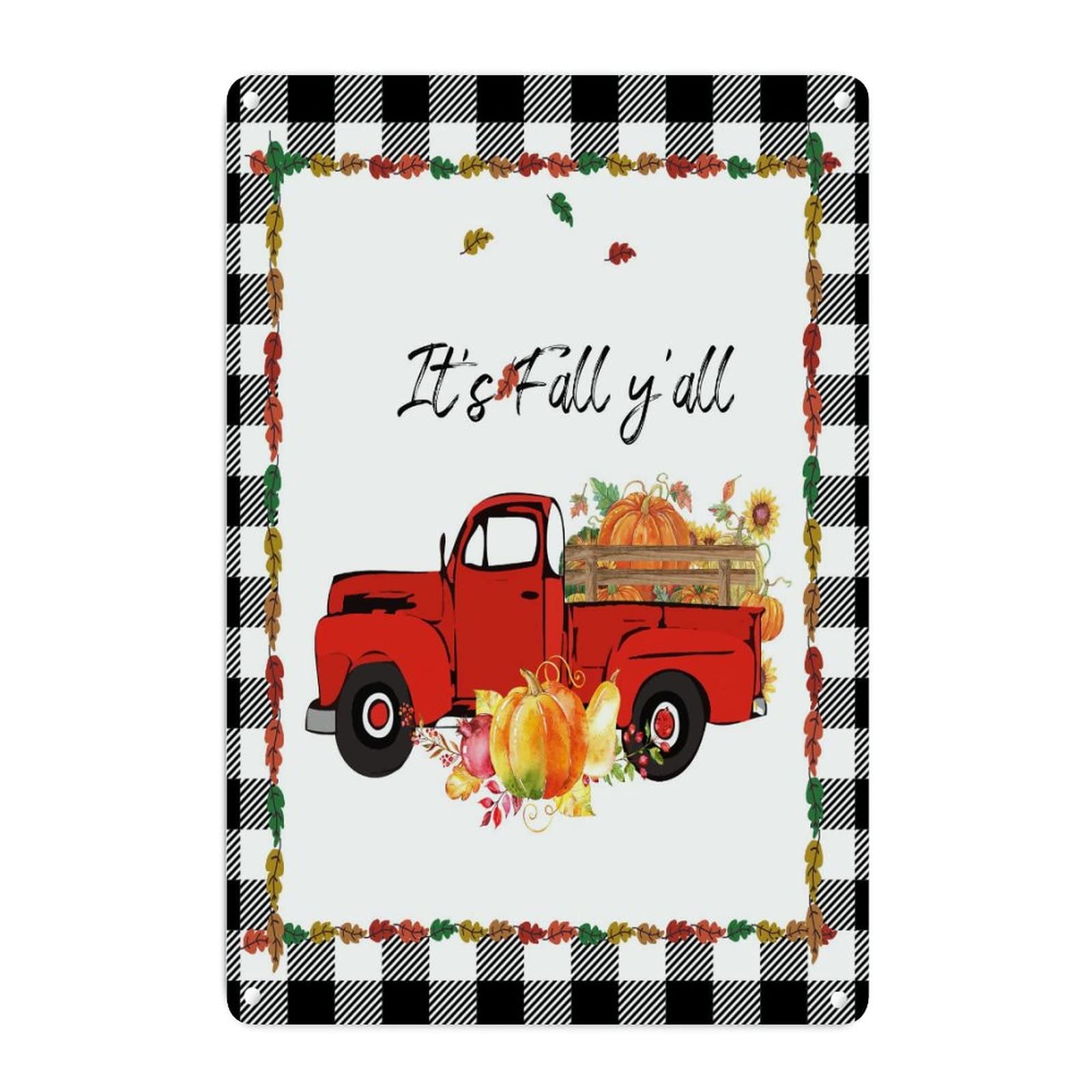 Panneau en aluminium de ferme d'automne rétro et durable format 45,7x30,5 cm
