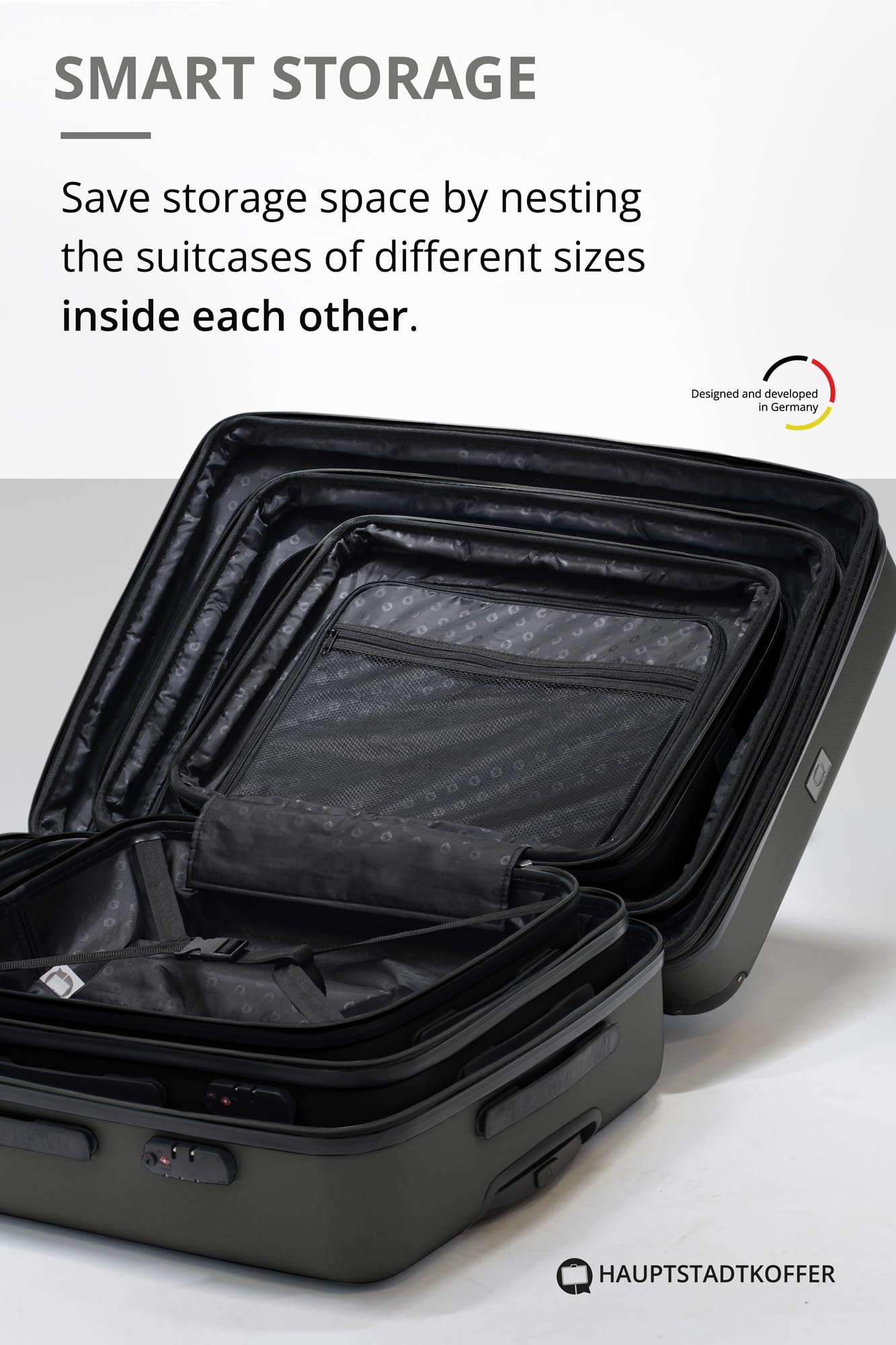 HAUPTSTADTKOFFER - Spree - Maleta rígida, Trolley expandible, Equipaje de Viaje, 4 Ruedas Dobles, TSA, 65 cm, 74 litros, Champán — view 469