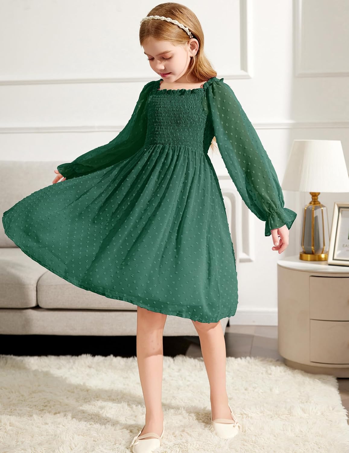Arshiner Girl Tulle Dress Winter Long Sleeve Teen Girls Party Casual Dresses 5-14Y - Image 2