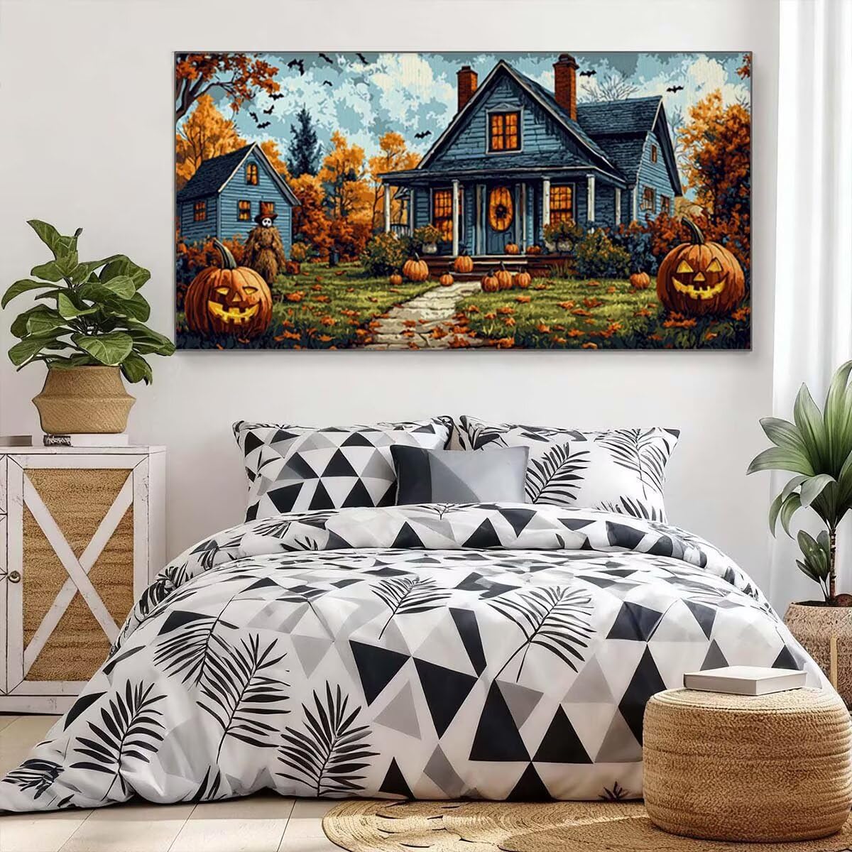 Malowanie po numerach na Halloween dla dorosłych, początkujących, dorosłych, do malowania według numerów, krajobraz, DIY, rękodzieło, płótno do malowania olejnego, malowanie według numerów, dekoracja