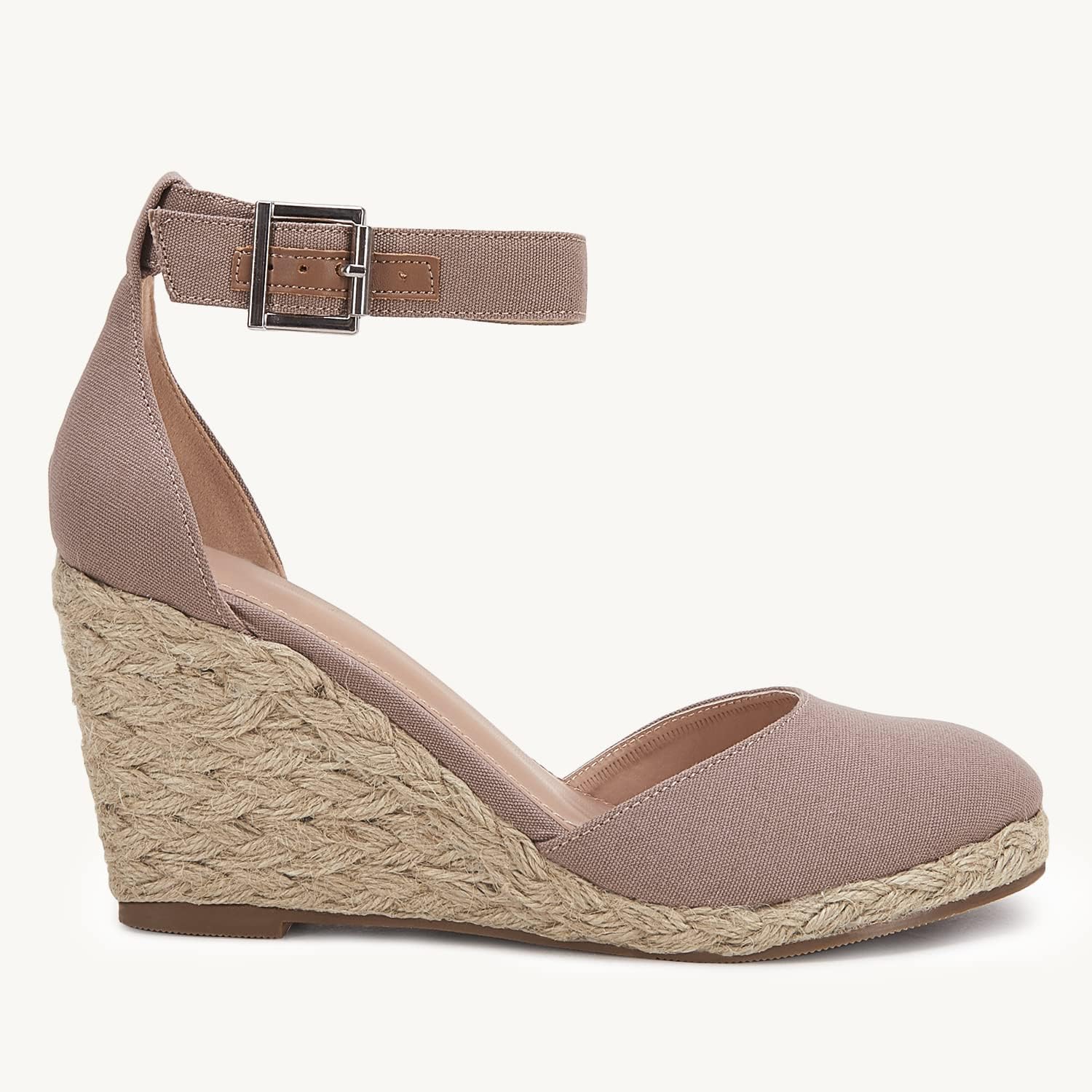 Womens Closed Toe Espadrilles Wedges Shoes Platform Heel Ankle Strap Buckle Dress Sandals - Image 4