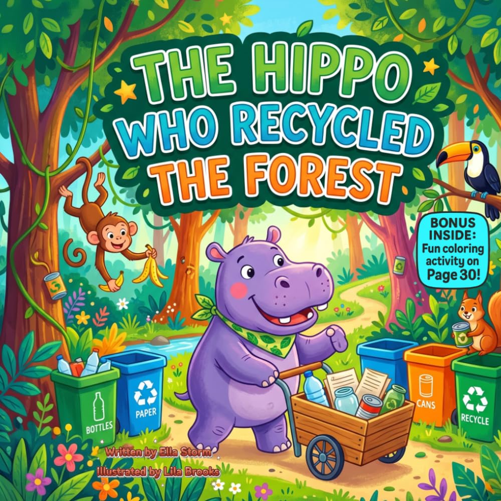 The Hippo Who Recycled the Forest: A Funny Rhyming Picture Book About Recycling, Teamwork, and Caring for the Earth