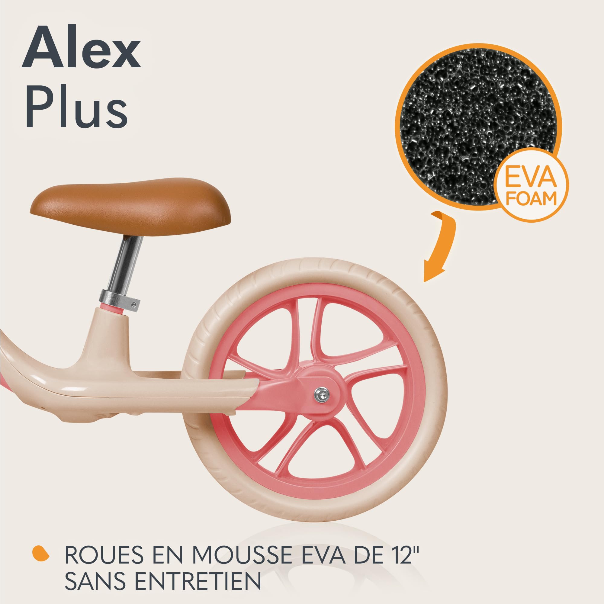 LIONELO ALEX PLUS Bicicleta sin Pedales para Niños hasta 30 kg, a partir de 3 años, Ruedas de Espuma EVA 30,5 cm, Reposapiés Cesta y Ajuste del Asiento y Manillar, Manija Antideslizante, Ligera 3,4 kg