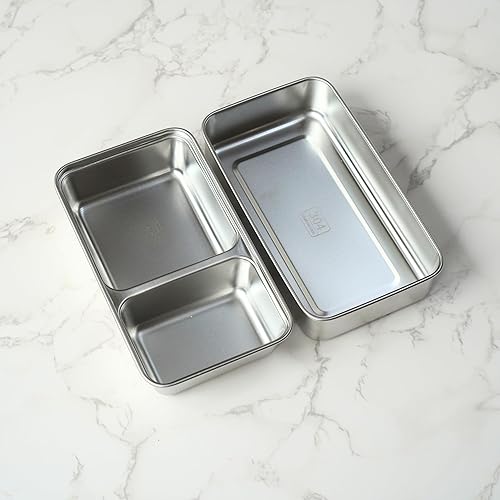 Miniatura 4 de gimmiebox lonchera bento de acero inoxidable de alta calidad con compartimentos para adultos, cuchara y tenedor, a prueba de fugas, cierres