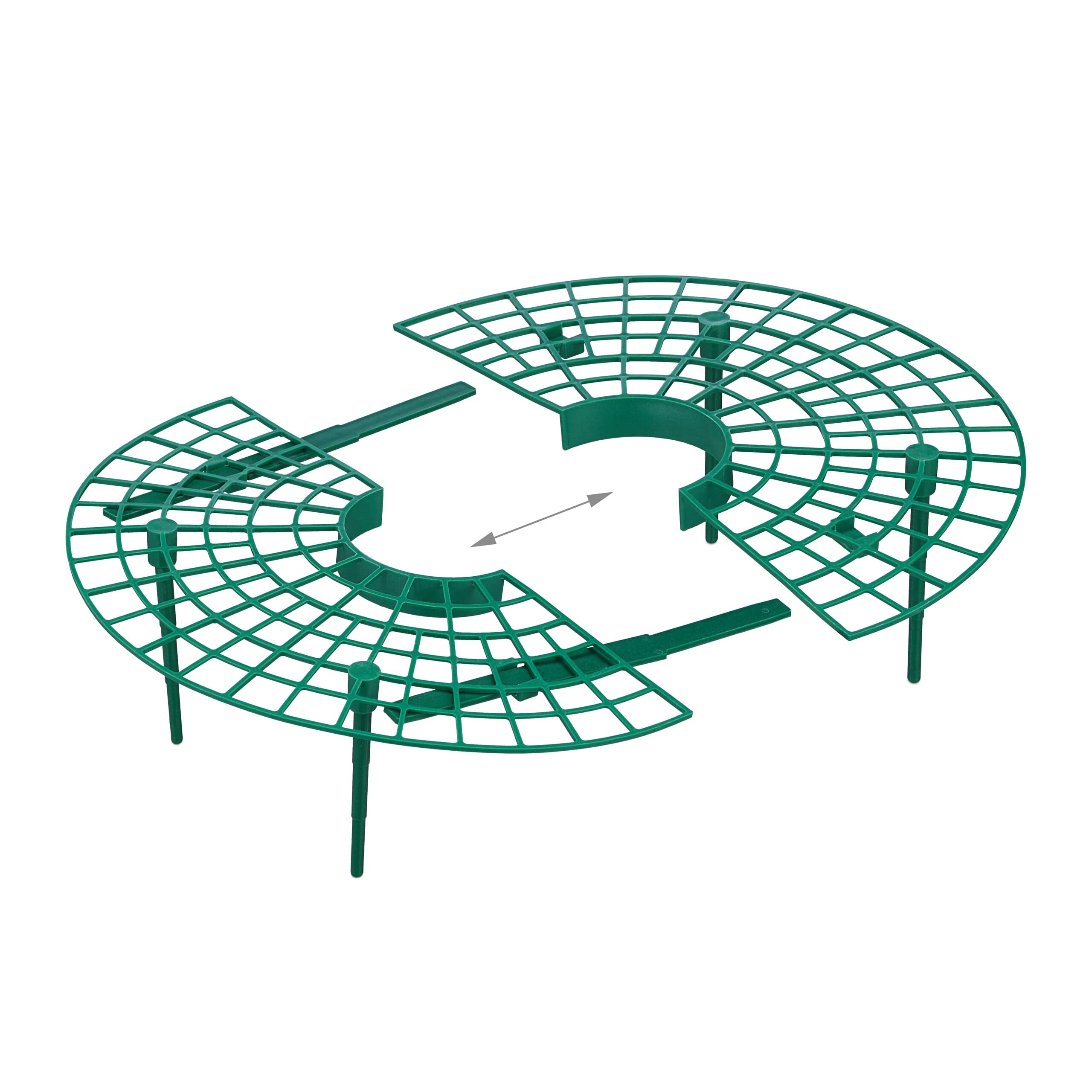 Relaxdays Set da 10 Anelli di Supporto per Fragole, Sostegno in Plastica per Piante da Orto, Rete Anti Muffa, Verde