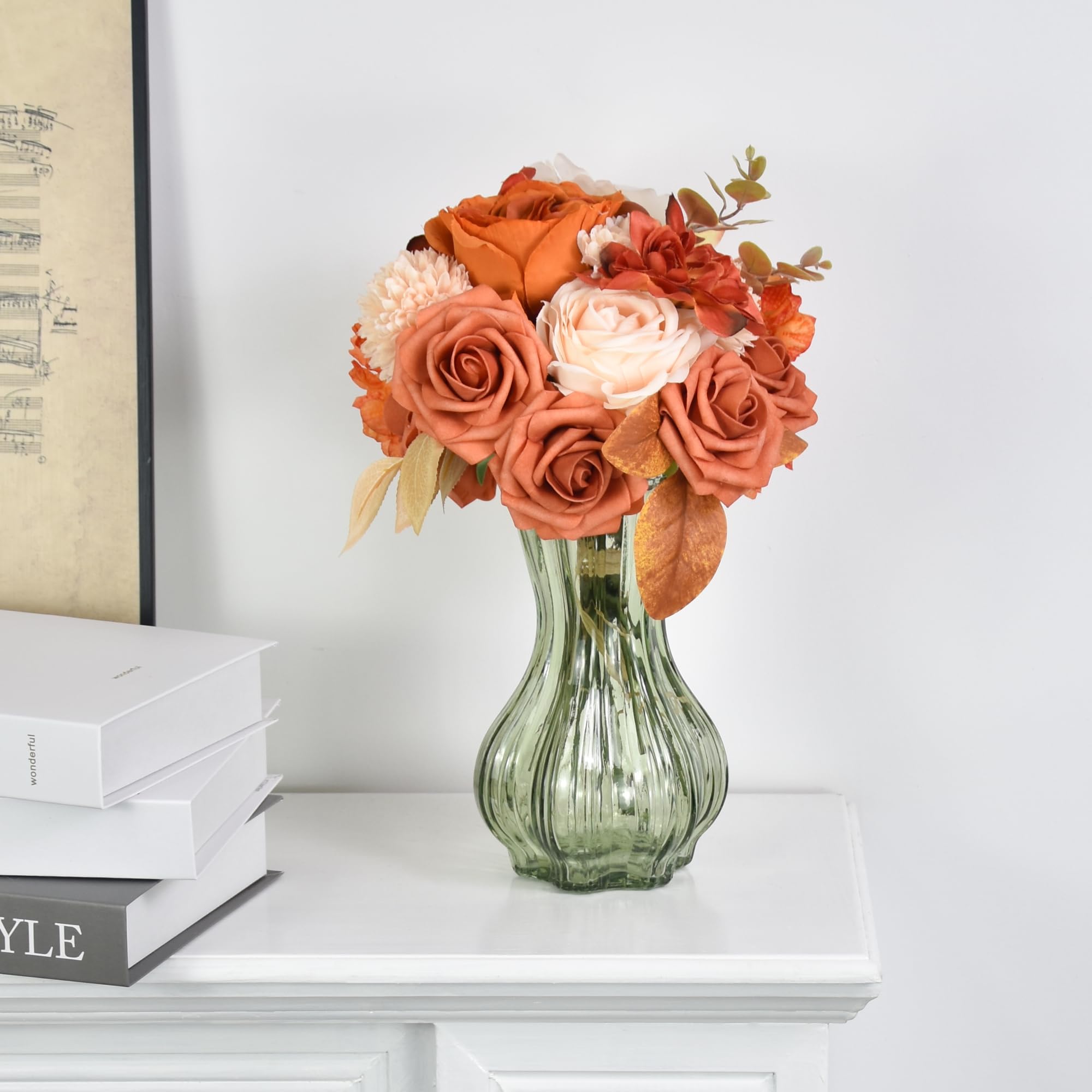 20 Stück Künstliche Sonnenblumen, Seide – Mit Stielen, 8,9 Cm Blüten, Für Deko & DIY (orange/gelb)