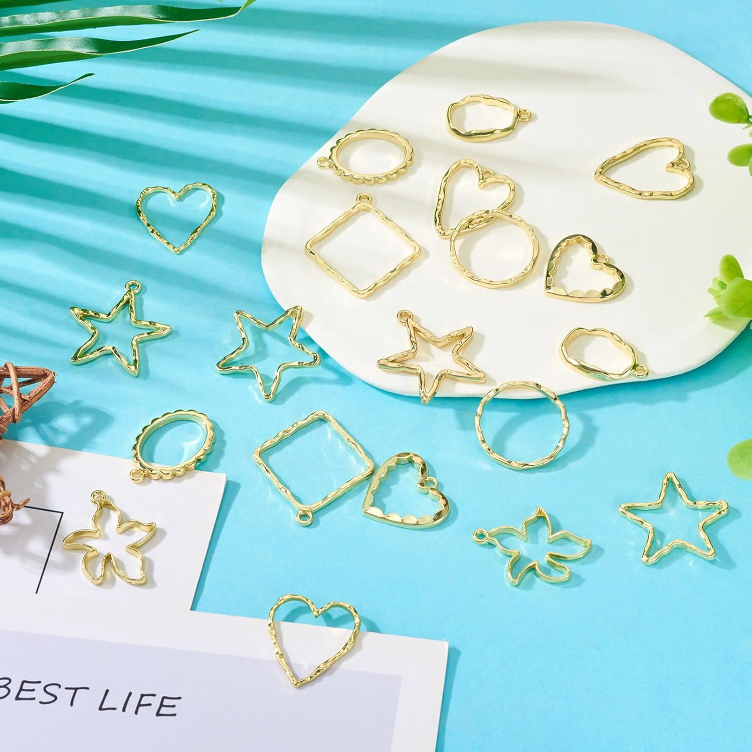 Alloy Geometric Open Back Bezel Frame Big Pendants Bezel Blank Trays Open Back Frame Pendants for DIY Crafts Resin Jewelry Making - Image 8