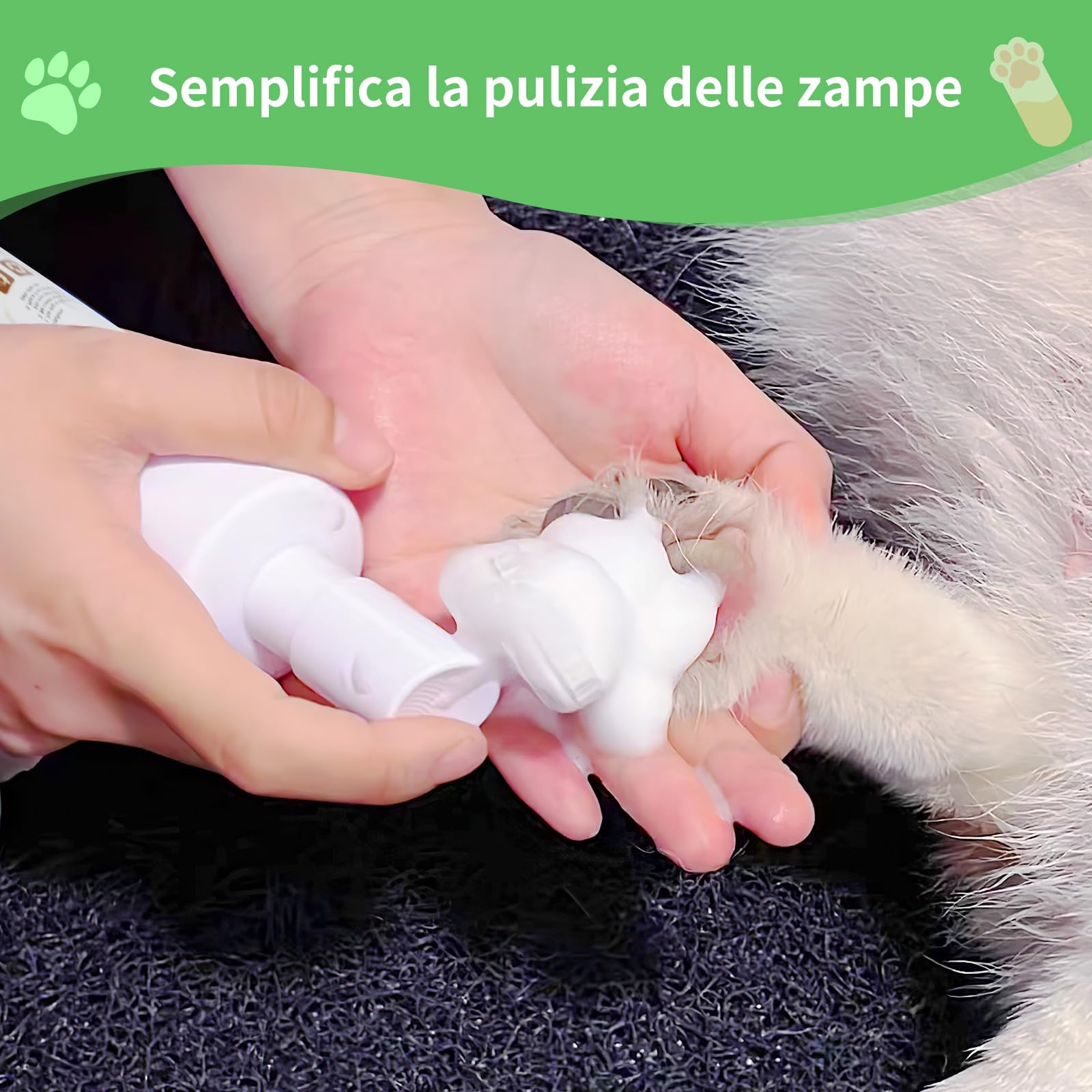 Lavazampe Per Cane Taglia Grande - Con Spazzola E 4 Asciugamani, Grigio - Foto 4