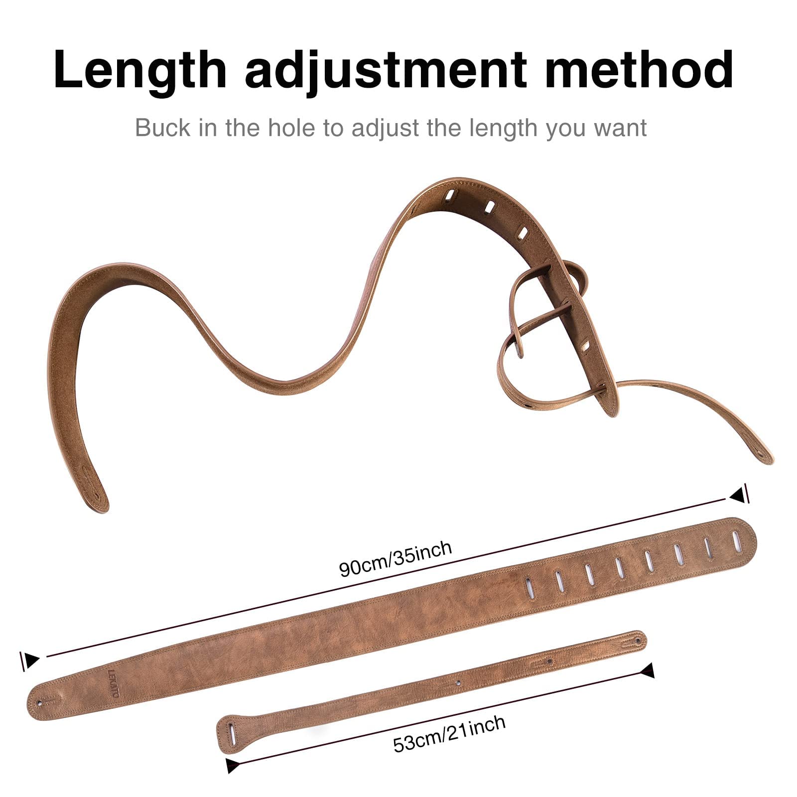 Tracolla Per Chitarra Levy's In Pelle Imbottita - Larghezza 7.6cm, Regolabile Fino A 132cm - Nero - Foto 11
