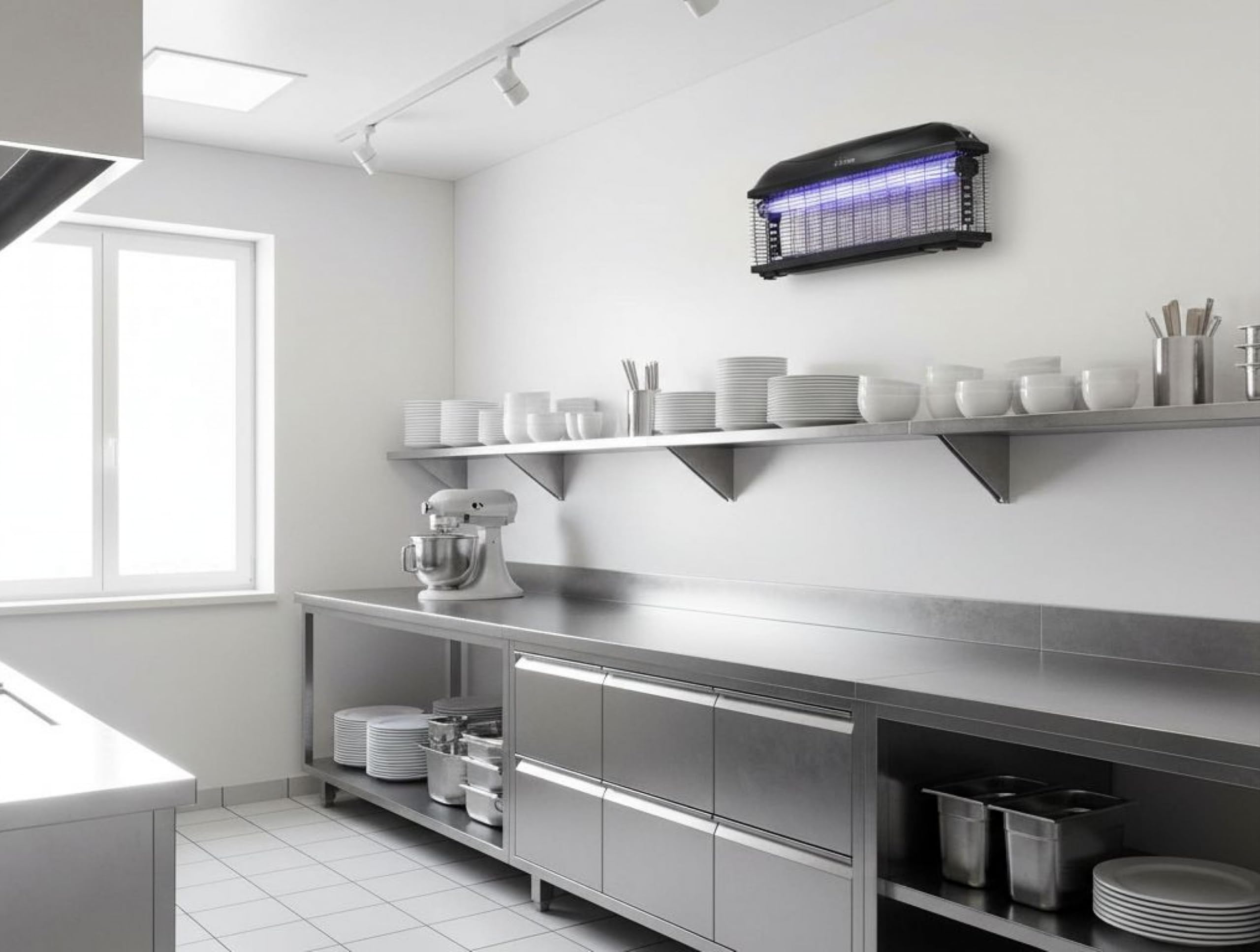 PUR LINE Insektenvernichter mit UV-Licht mit hoher Intensität, 45 W, IPX4-Schutz, ideal für große Innenräume oder halbbedeckte Außenbereiche
