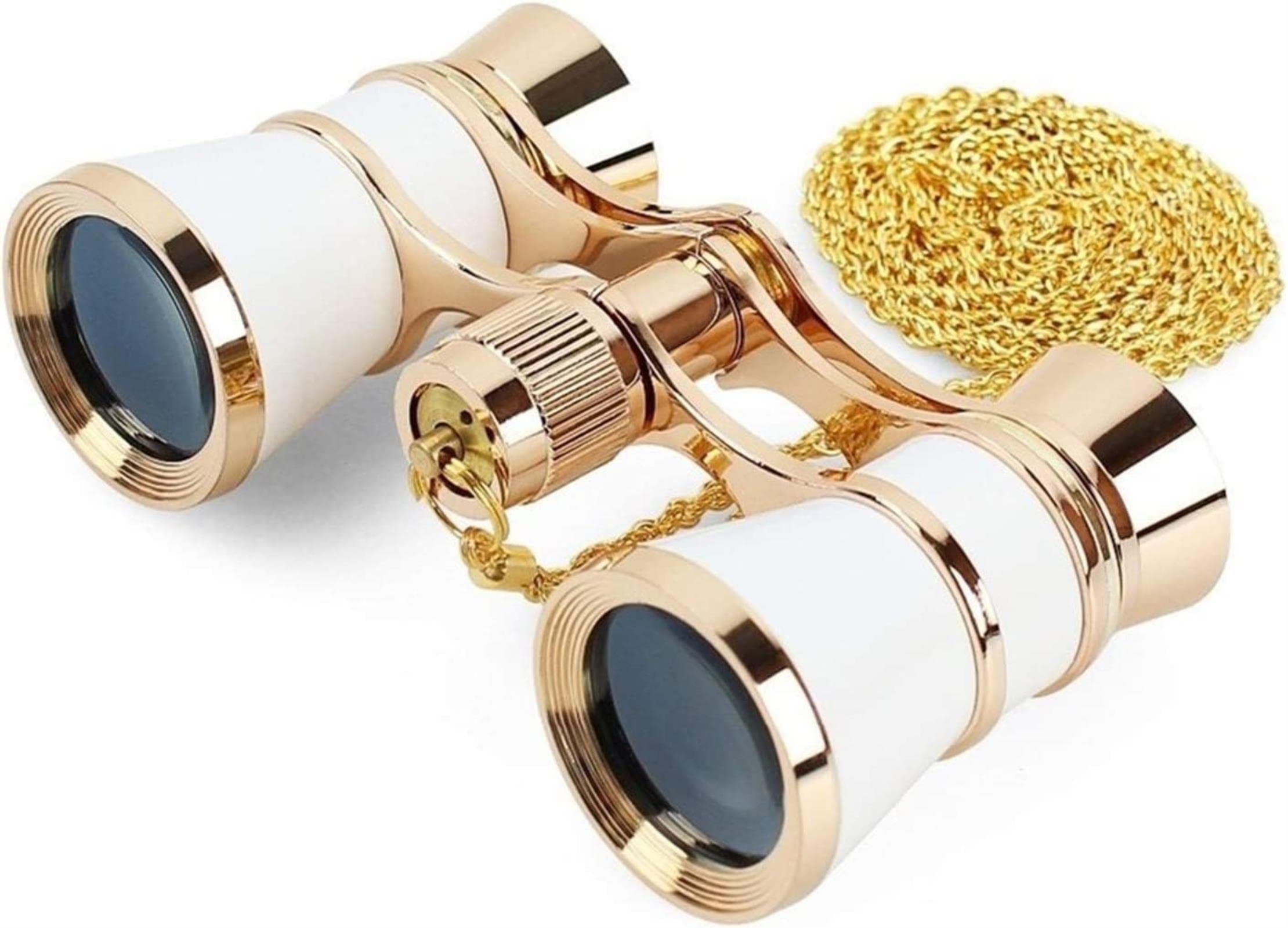 Hochleistungs-Fernglas, Monokular-Teleskop, 3 x 25, faltbar, Opernglas, Fernglas, Metallgehäuse mit Kette, optische Linse, Theater-Teleskop für Damen