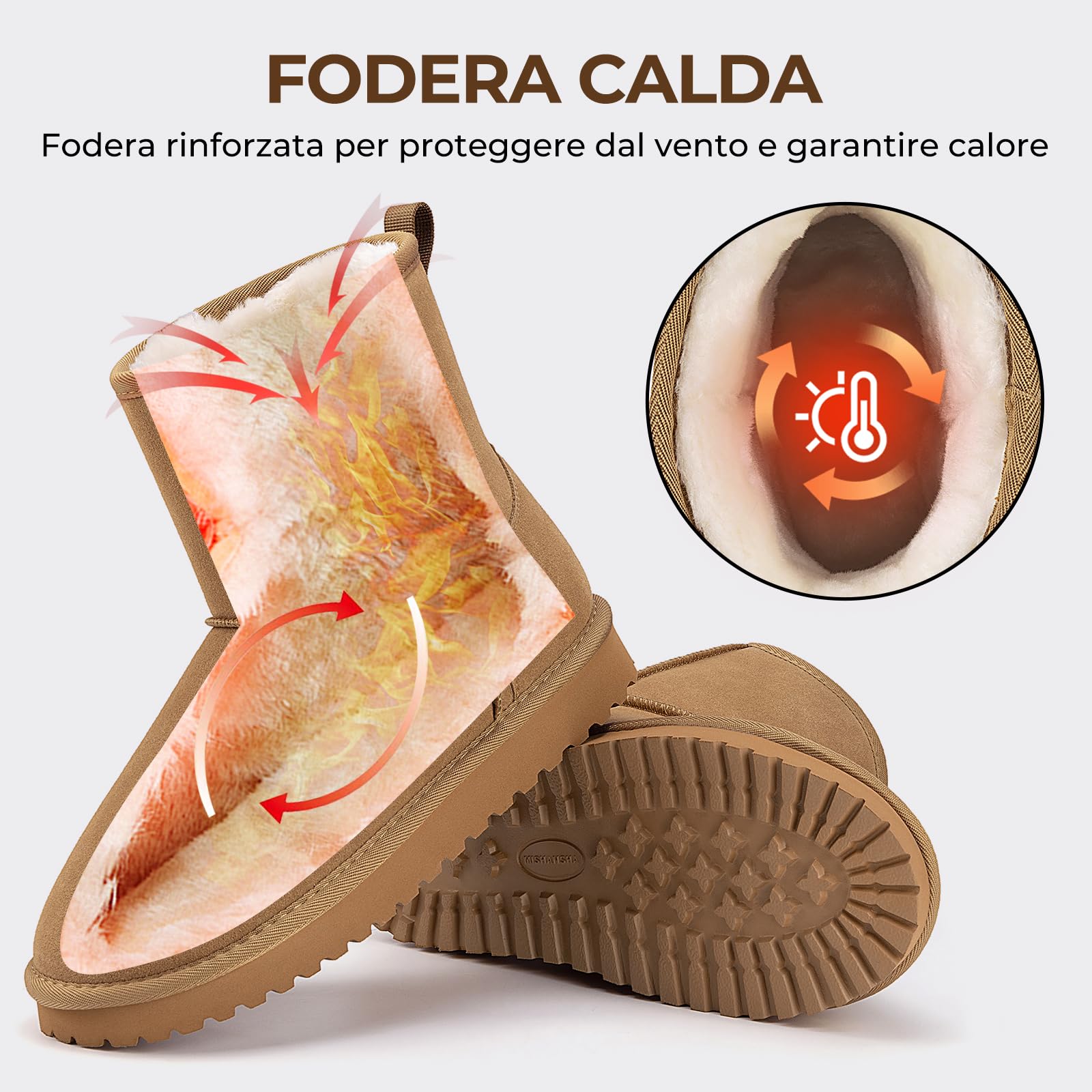 Mishansha Stivali Donna Caldo Stivali da Neve Comode Scarpe da Neve