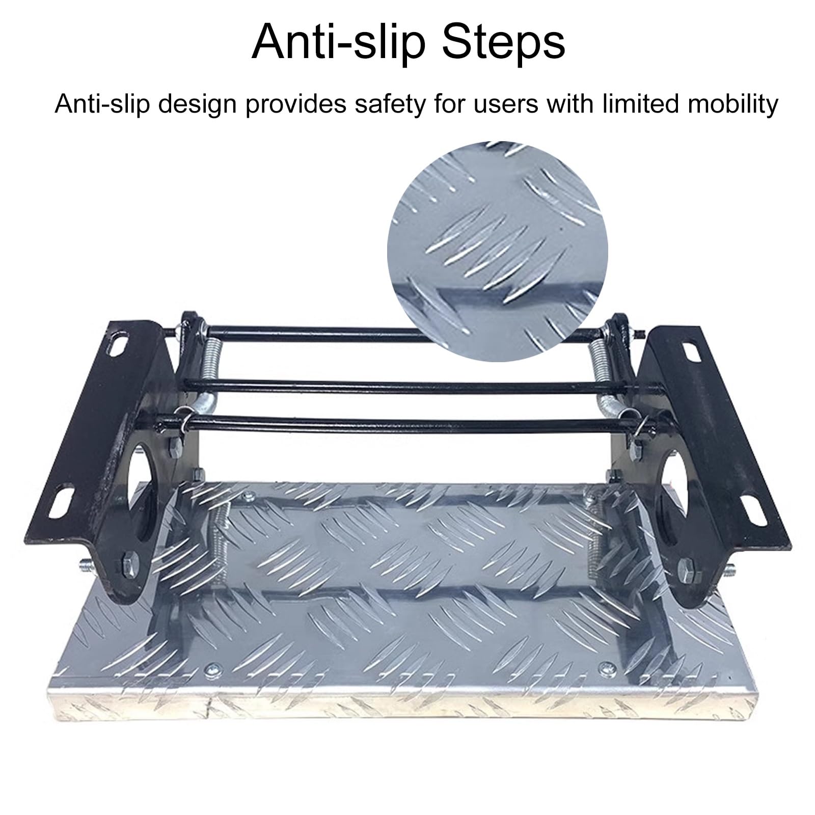Manuelle Wohnmobil Treppe, Wohnmobil Trittstufe Klappbar, rutschfeste Strukturierte Oberfläche für Wohnmobil, Camper, Van, Wohnmobil, Tragkraft 120 Kg
