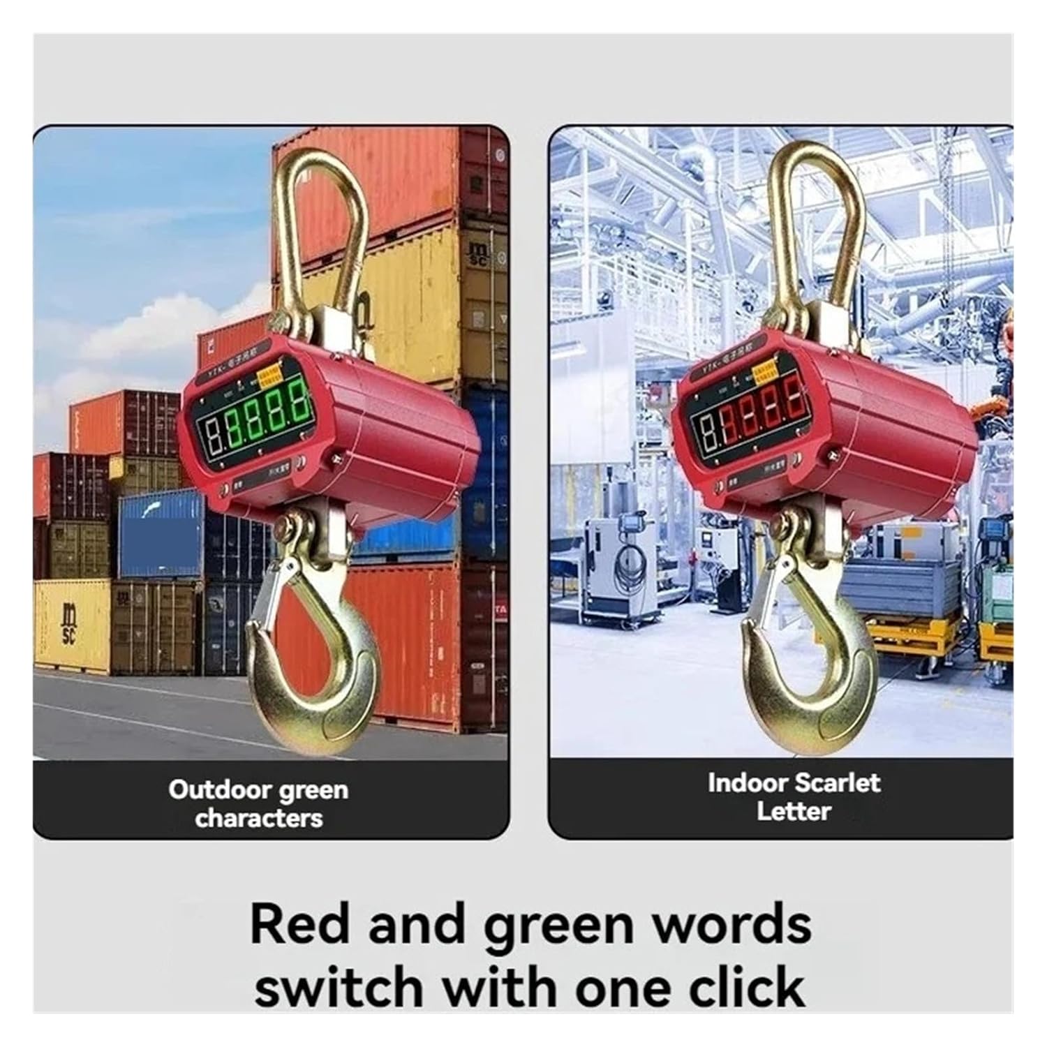 防水電子クレーン秤、高温耐性電子吊り秤 多機能(With handheld display,5T)