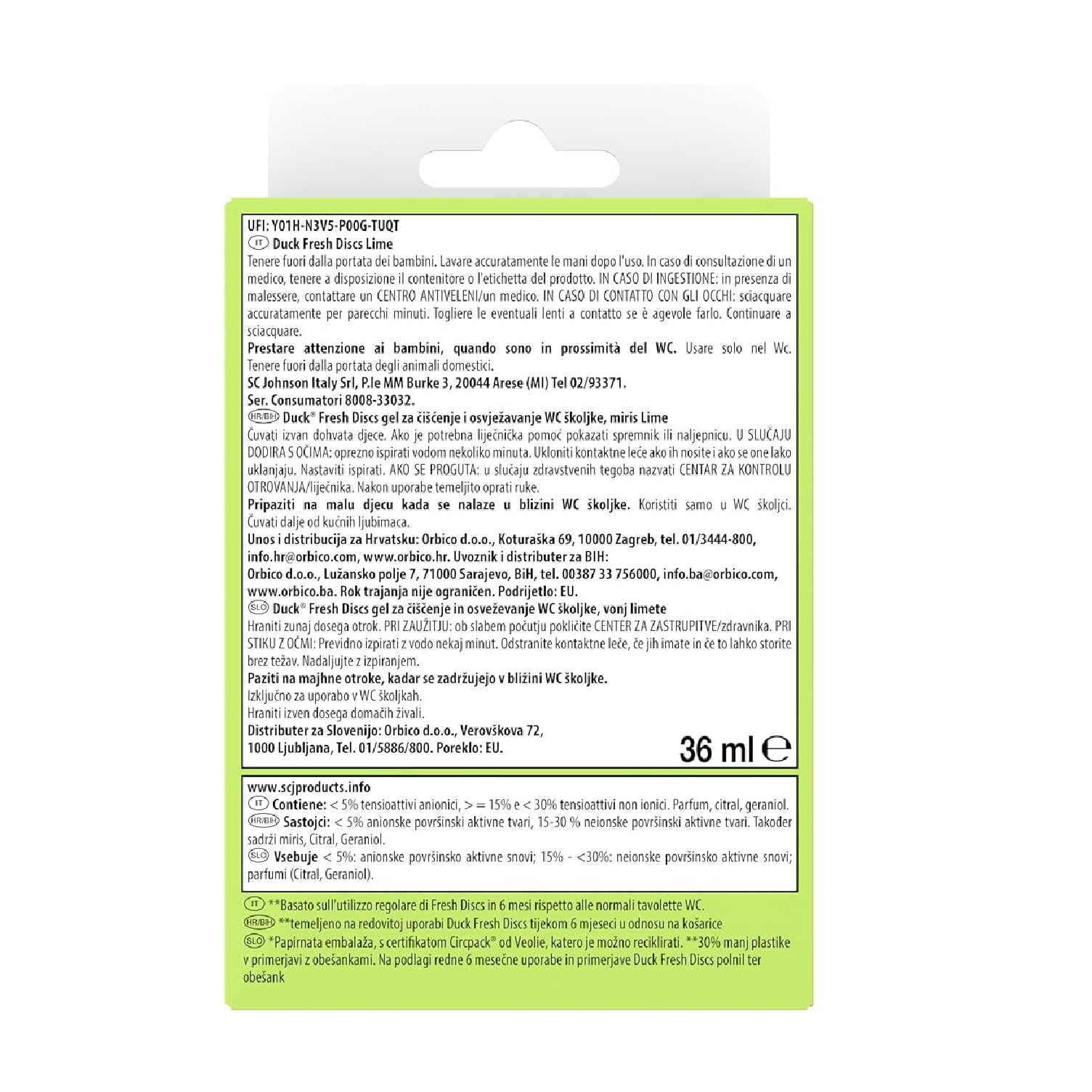 Italian Gourmet Fresh Discs Lime dischi gel WC-Reiniger 1 x 10 Stück