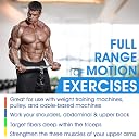 Fitrxx Combo Tricep Rope/Tricep Pull Down Rope and V Bar Cable Attachment – Cable Bar for Strength Training (H. Double D Handle + TricepRope + Vshaped bar) gallery image