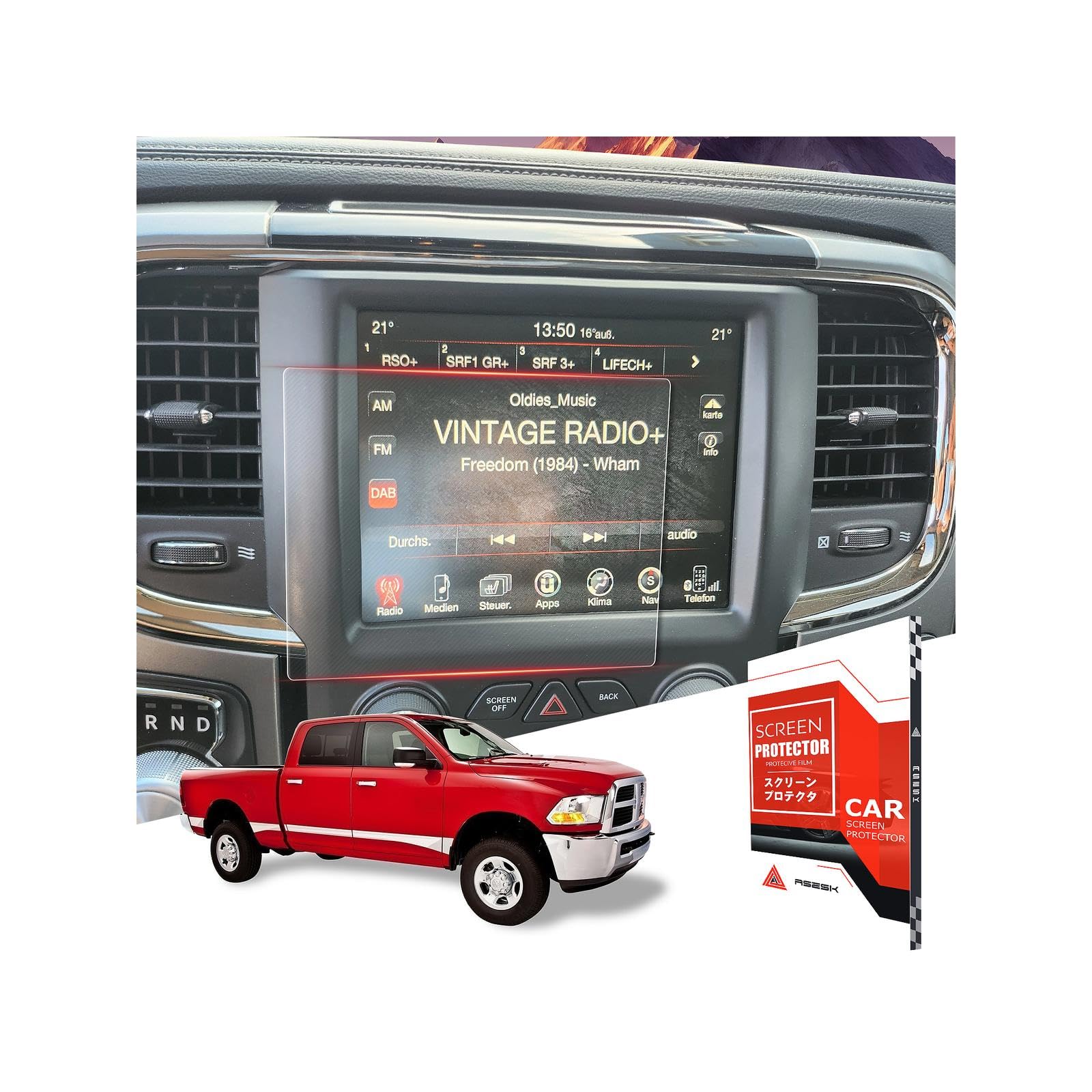 For Glossy Tempered Glass 2013 2014 2015 2016 2017 2018 2019 2020 2021 2022 2023 2024 2025 2026 Dodge Ram 1500 2500 3500 8.4 Inch Touchscreen Screen Protector - Ram 1500 2500 3500 Accessories