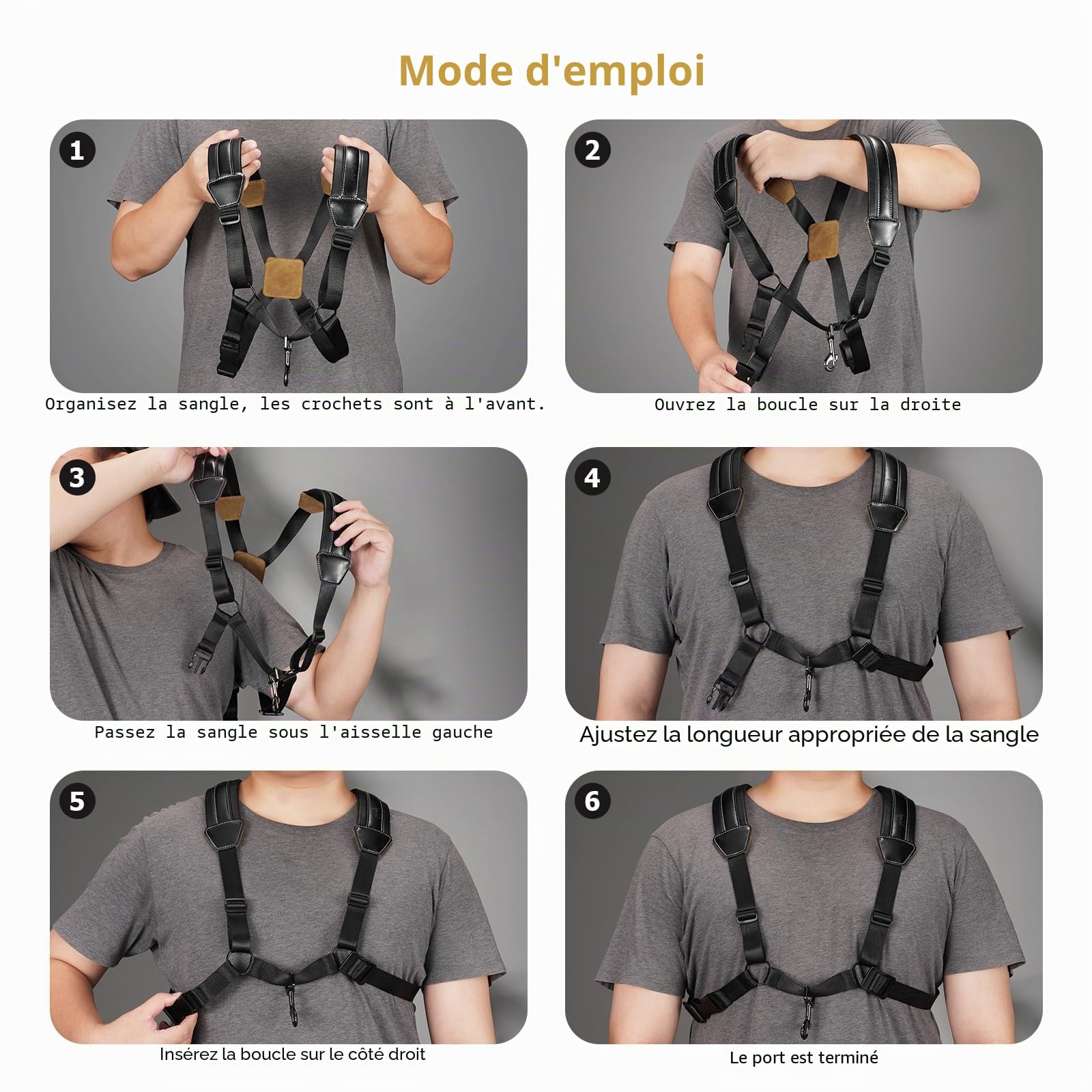 POGOLAB Sangle Saxophone, Harnais Sangle de Saxophone, Support de Saxophone en Cuir Souple avec Crochet en Métal, Sangle à Vent Universel Réglable pour Saxophone Alto Saxon Tenor Soprano