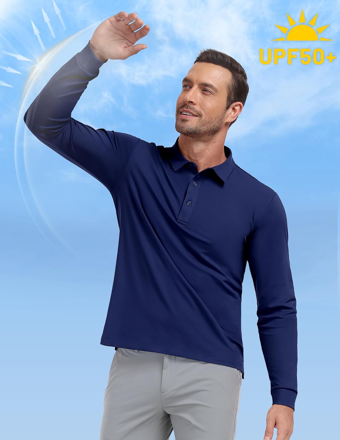 MIER Polo Shirts for Men Long Sleeve Dry Fit Golf Athletic Work Collared Shirt with UV SPF Sun Protection (Inherent UPF 50+) - Image 5
