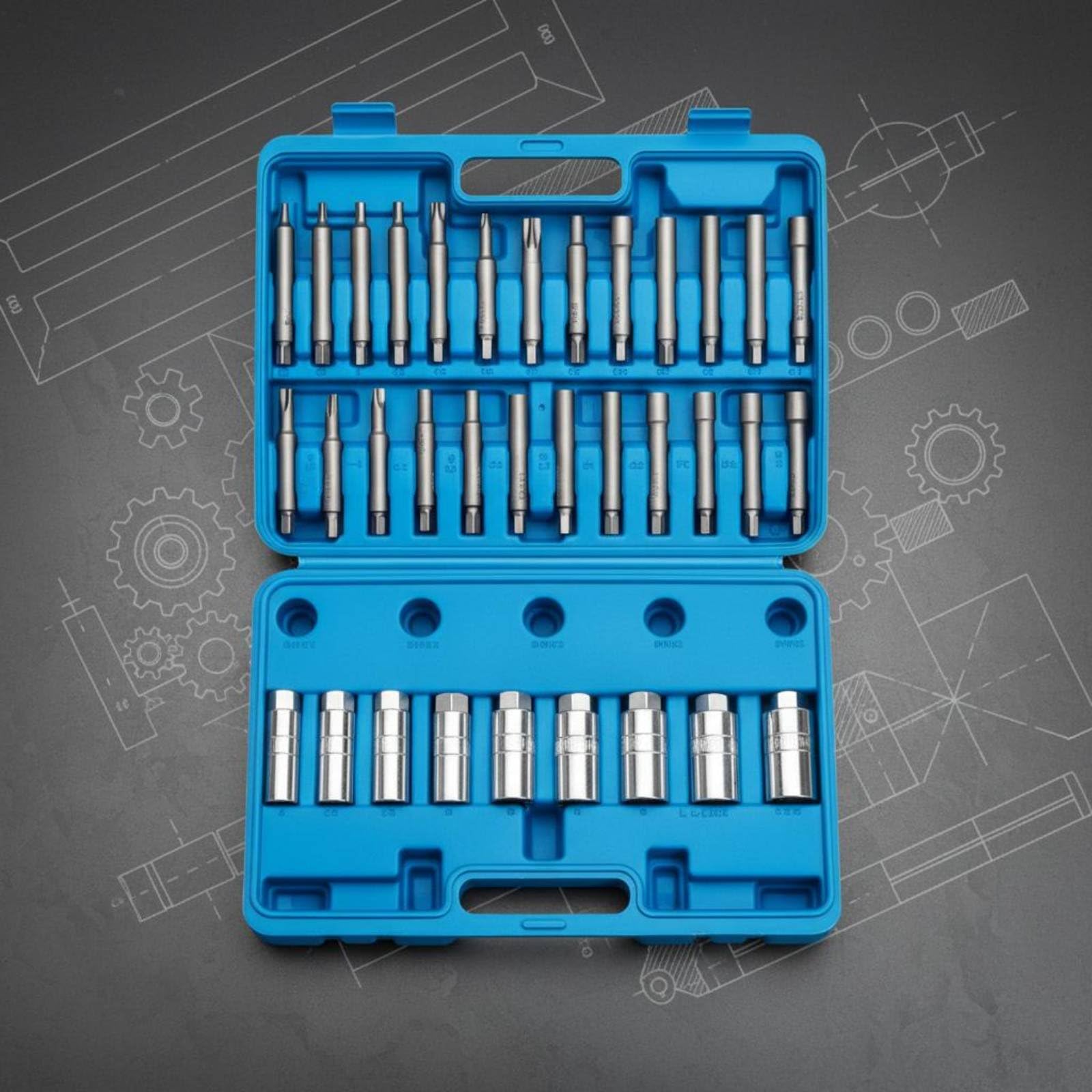 Chiave Ammortizzatore Kit Attrezzi Auto Strut Sospensioni Dado Pistone Set Bussole Acciaio Resistente con Custodia Portatile Adatta per Meccanico Riparazione in Sede