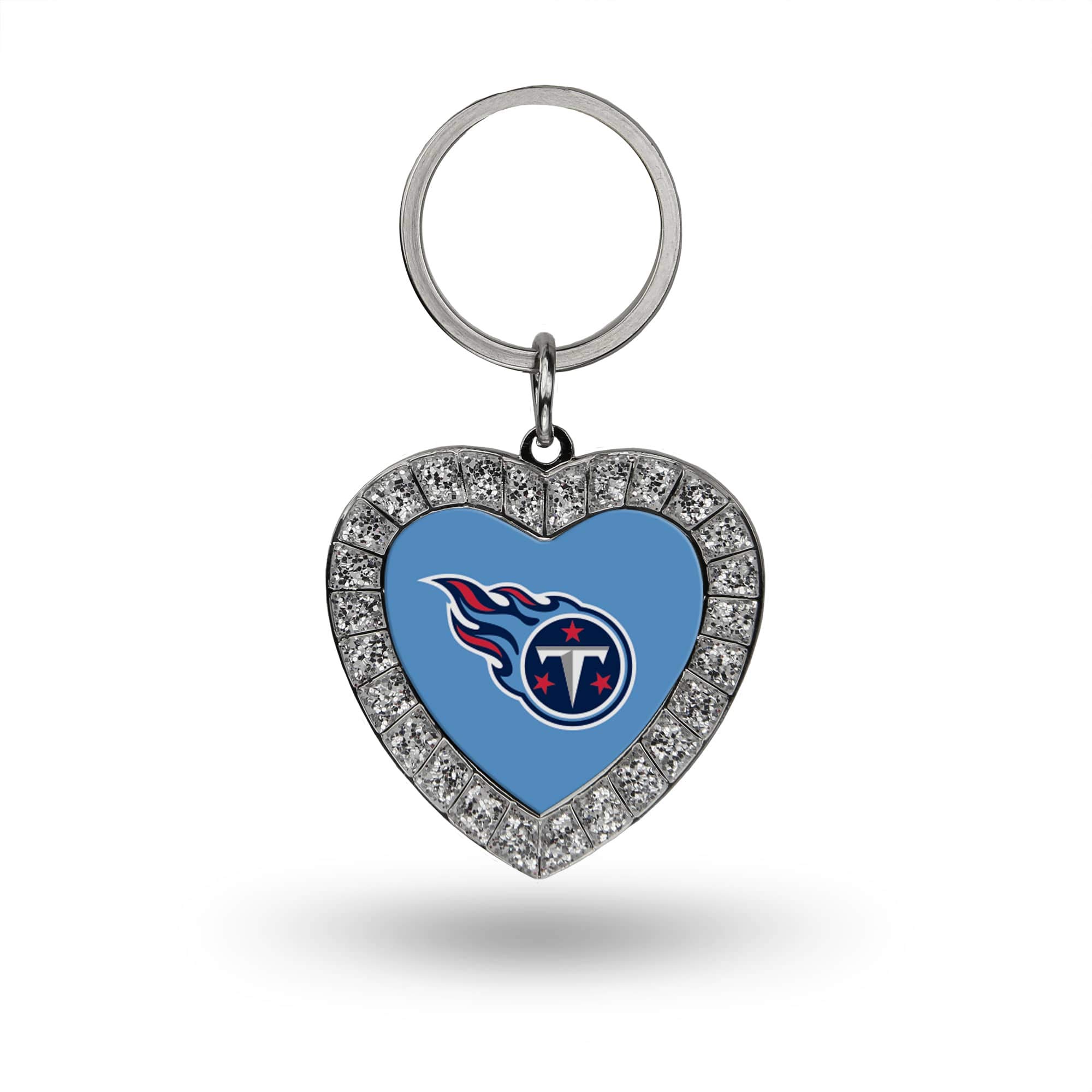 Rico Industries Unisex's Metal Rhinestone Heart Keychain, Team Color, 1.38 x 3-