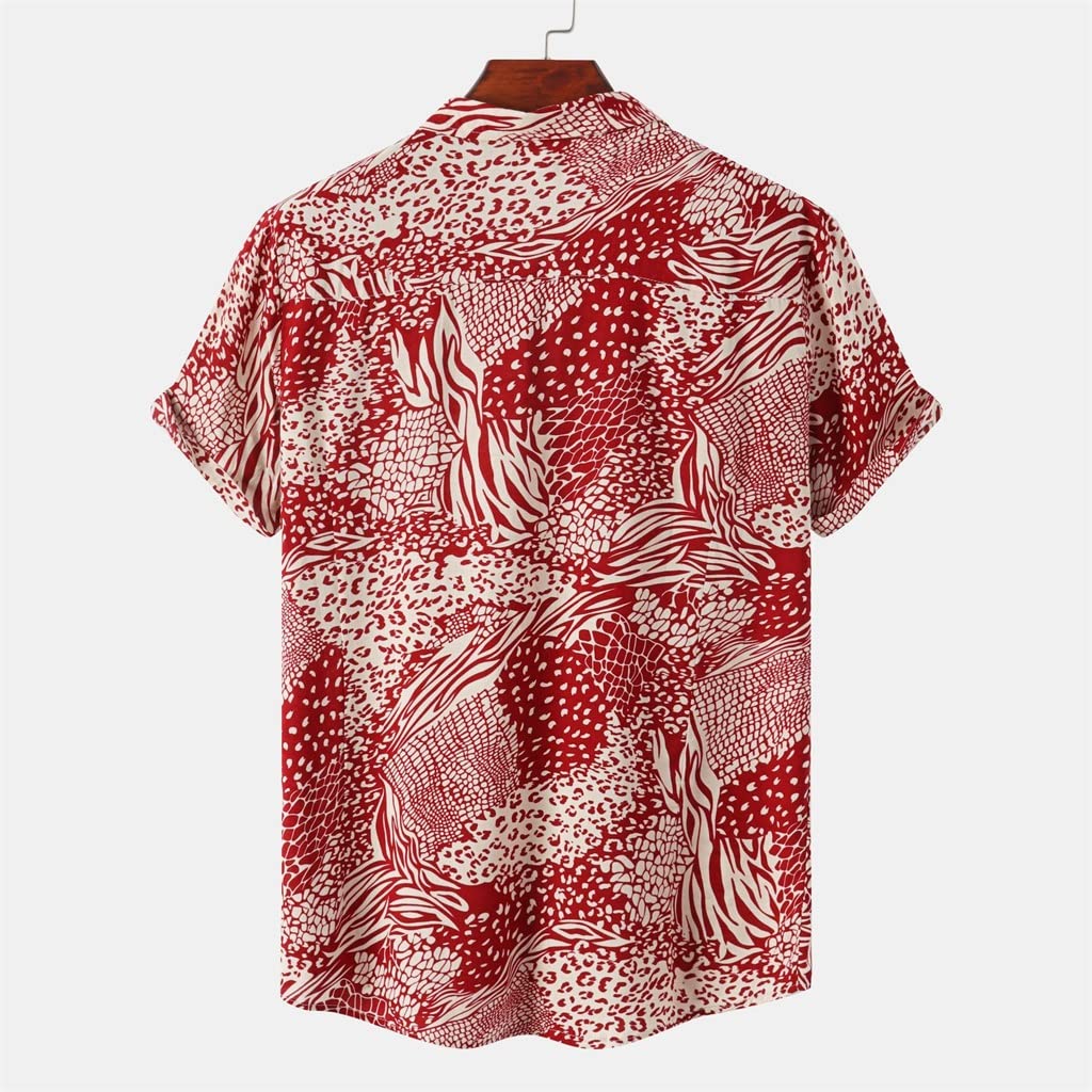 Herren-Kurzarmhemden, europäische und amerikanische große Hawaii-Hemden, Herren-Strandblumenhemden, Herrenhemden (Farbe: A, Größe: M-Code)