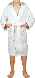 Kids Robe Hooded Soft Terry Cloth 100% Cotton Kid’s Boys & Girls Unsex Hooded Bathrobe