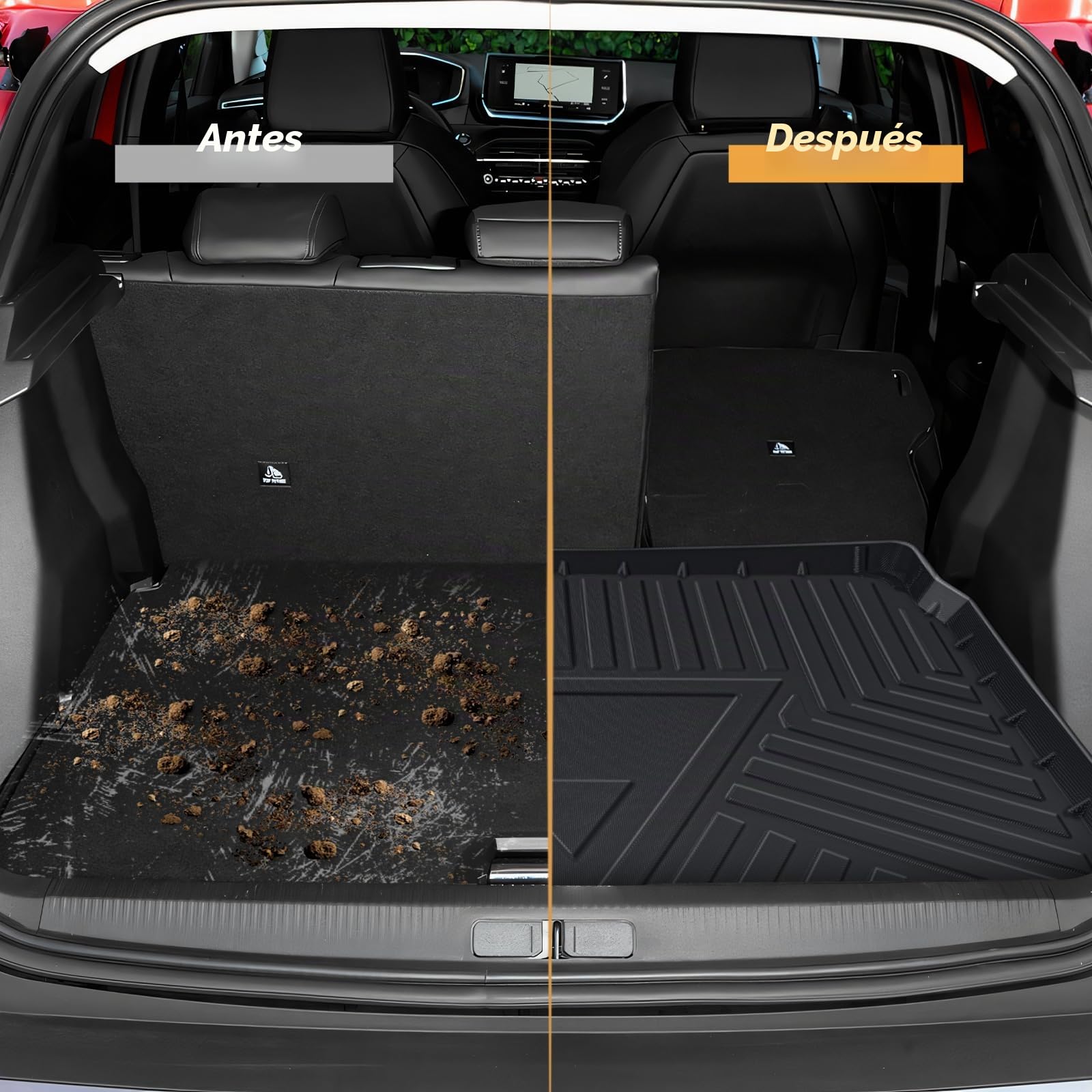 ECOZEN Alfombrilla Maletero Peugeot 2008 II 2020-2026 TPE (Plataforma de Carga Superior) 3D Alfombrilla de Goma para Maletero Impermeable Antideslizante Borde Alto Todo Clima Alfombrilla Maletero