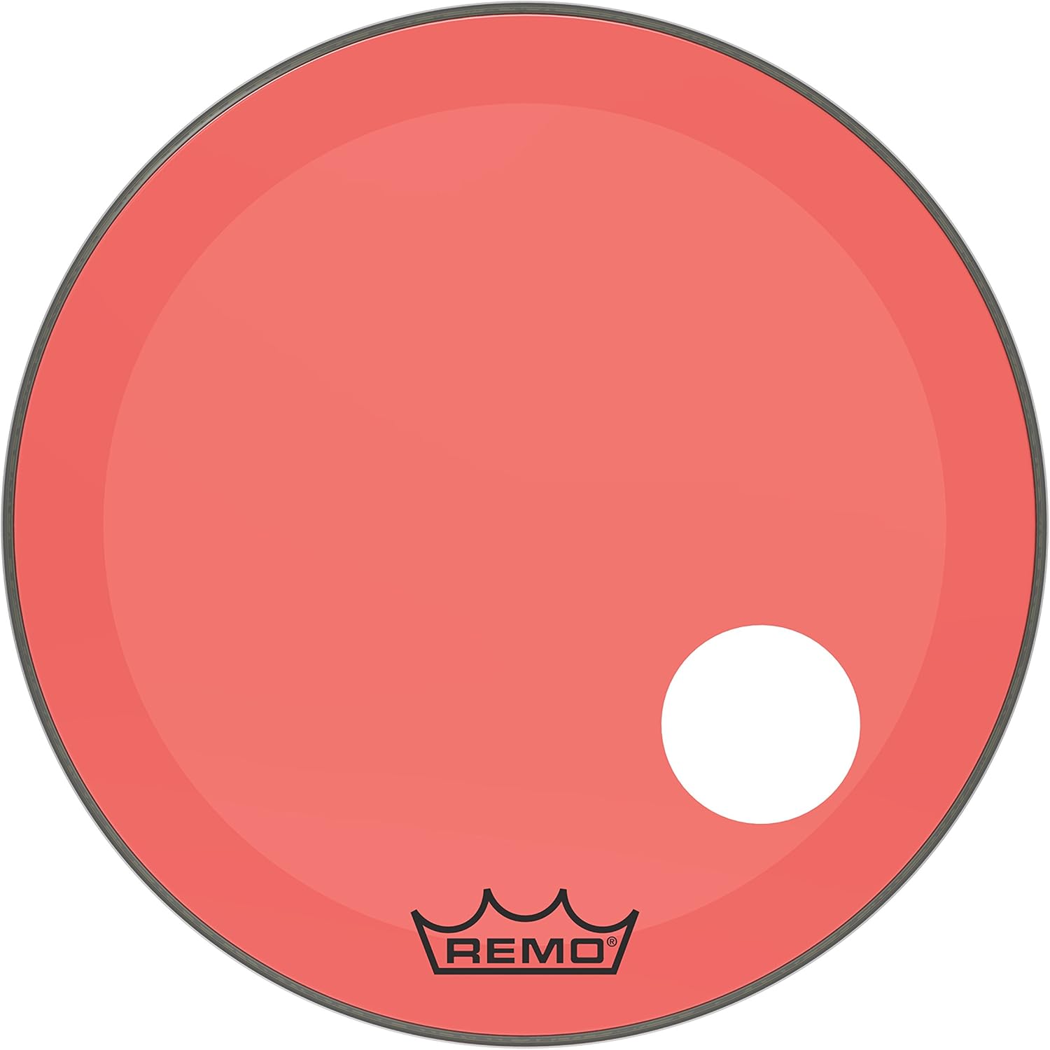 Remo Powerstroke P3 Colortone Red Bass Drumhead, 26", 5" Offset Hole