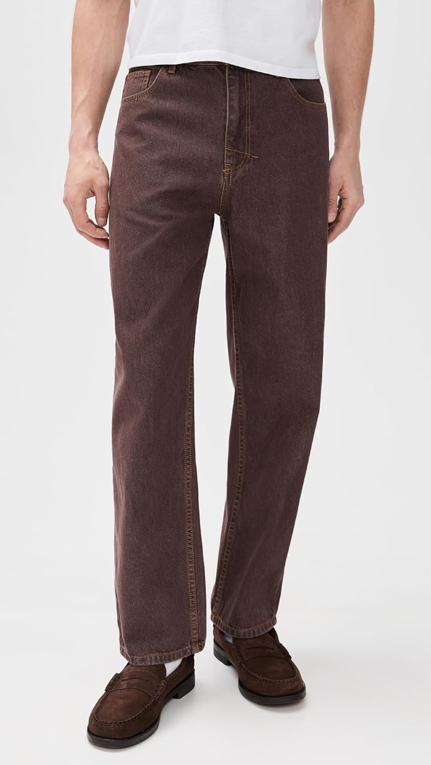 RHYTHM Men's Chile Denim Pants, Brown, 33 - Image 2