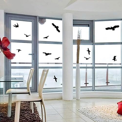 Miniatura 5 de Calcomanías para ventana de pájaros, calcomanías anticolisión, protección de puerta de vidrio, salvar golpes de pájaros, negro, 10 unidades