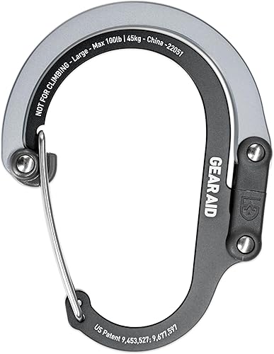 Miniatura 10 de GEAR AID HEROCLIP - Mosquetón grande y gancho para colgar artículos resistentes, mochilas de campamento, maletas, kayaks, bicicletas, organización