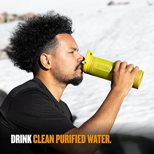 Miniatura 5 de GRAYL UltraPress - Purificador de agua y botella de filtro para senderismo, mochileros y viajes (musgo recolector)