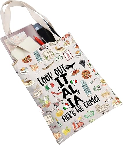 Miniatura 4 de JNIAP Italia Bolsa de lona Italia Regalos de viaje Italia Bolsa de compras reutilizable Italia Bolsa de viaje Italia Bolsa de comestibles